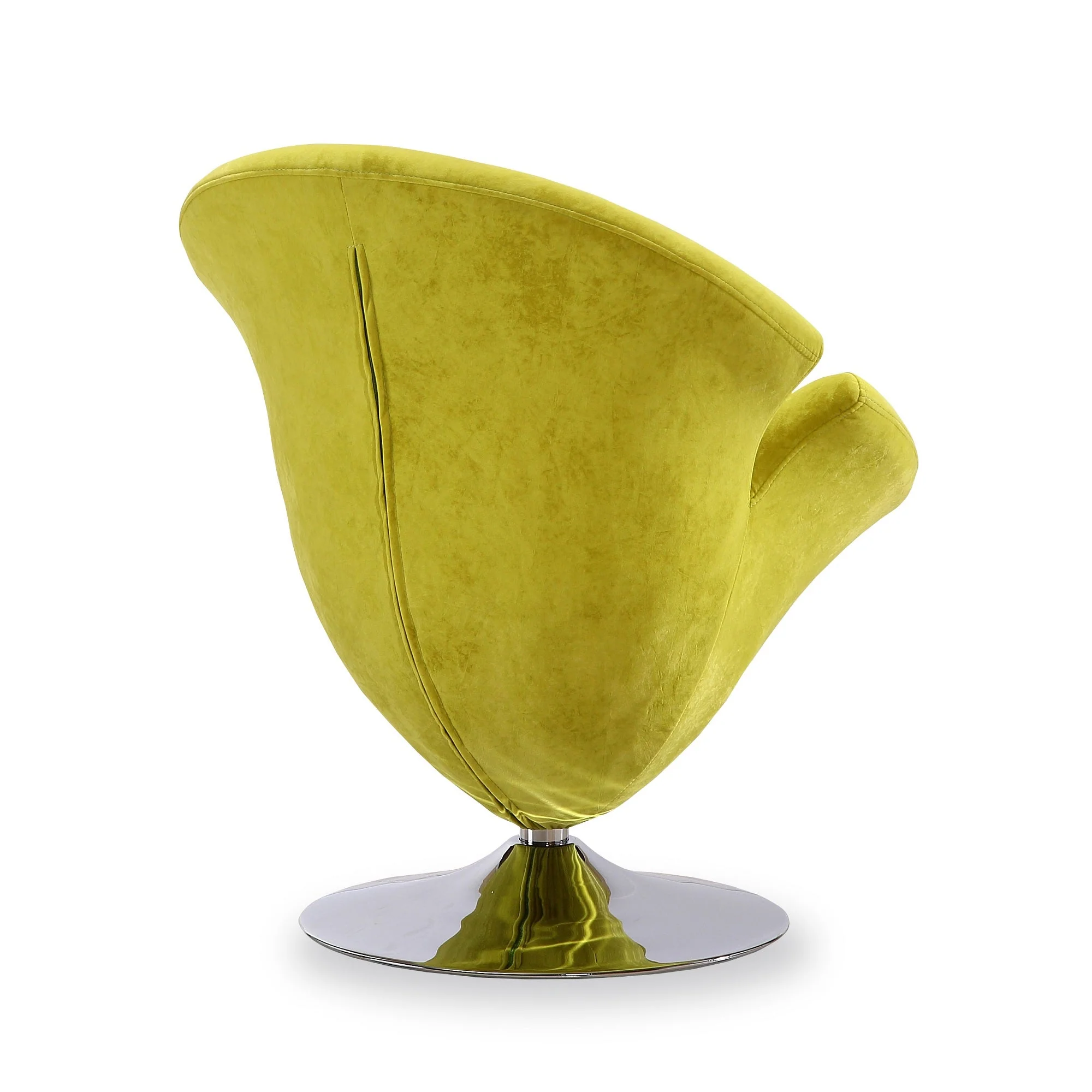 Tulip Swivel Accent Chair in Green and Polished Chrome (set of 2) - Image 5