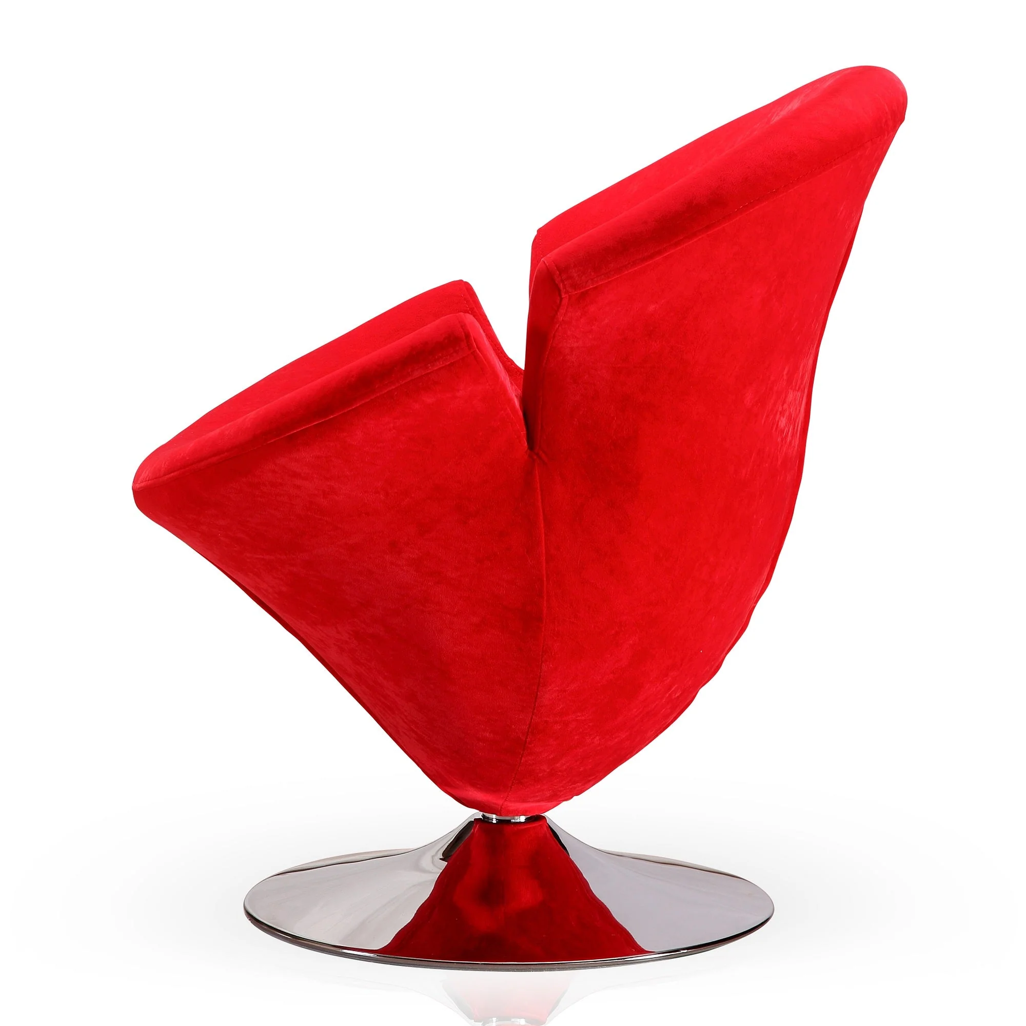 Tulip Swivel Accent Chair in Red and Polished Chrome (set of 2) - Image 5