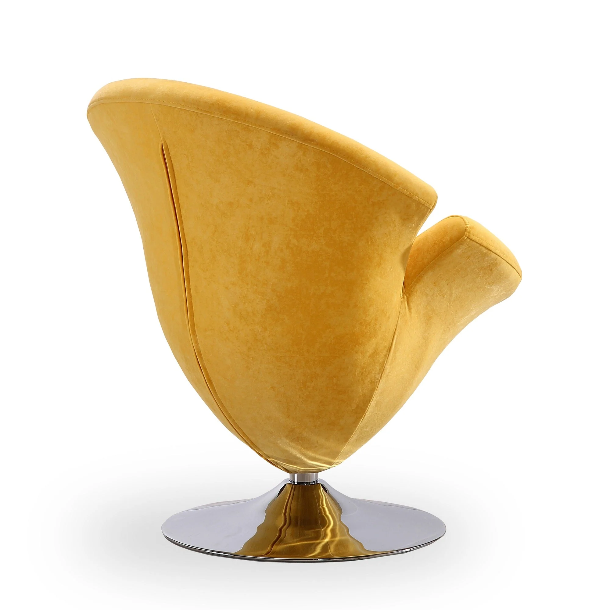 Tulip Swivel Accent Chair in Yellow and Polished Chrome (set of 2) - Image 5
