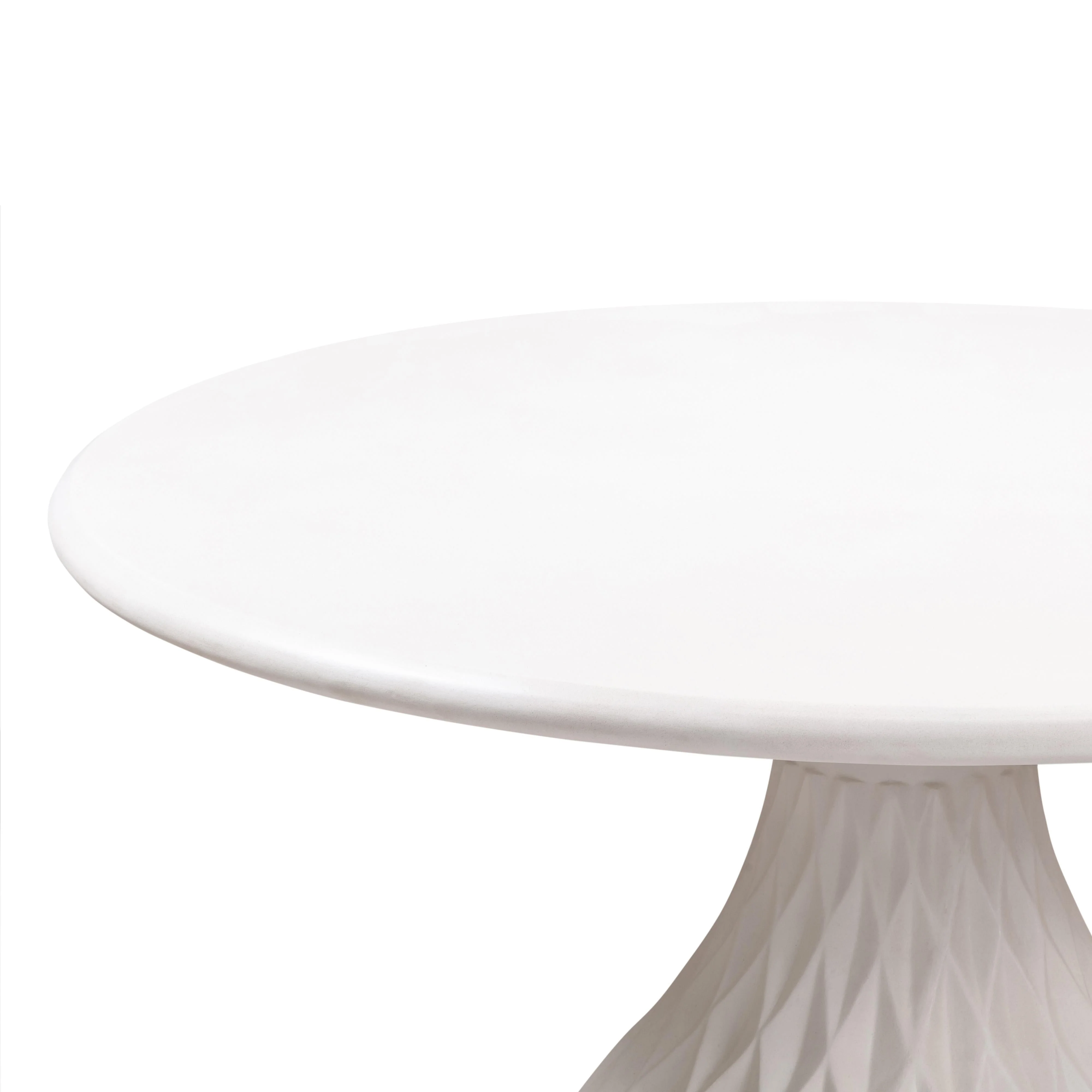 Tulum Ivory Concrete Indoor / Outdoor 47" Round Dining Table - Image 4