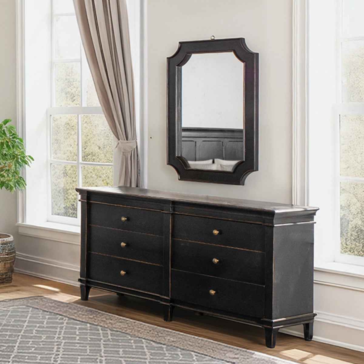 Turin 70" Dresser in Distressed Black - Image 6