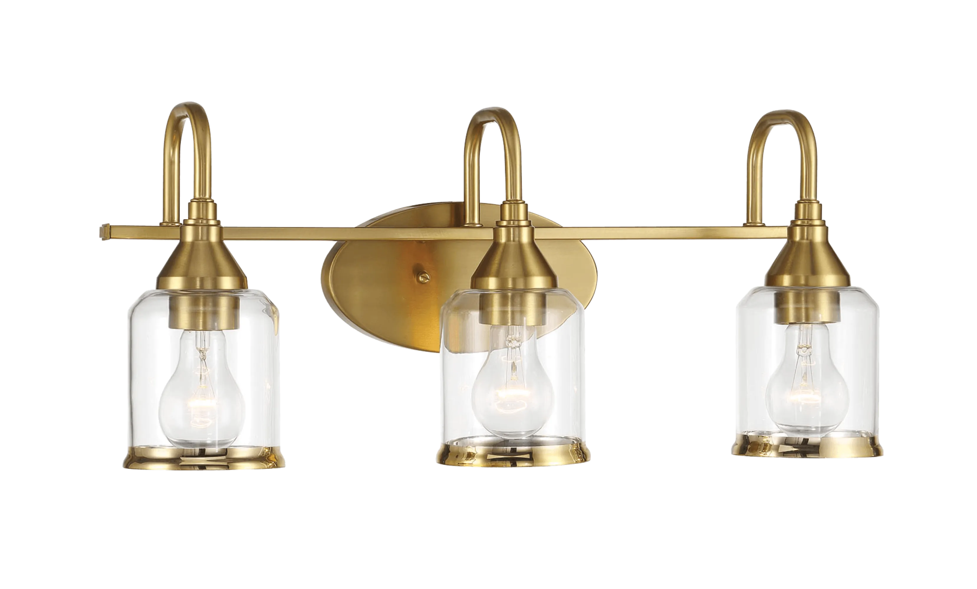Twilight Three Lights Brushed Gold Contemporary Vanity Light 22"W × 10"H × 7.48"E with Clear Glass - Image 10