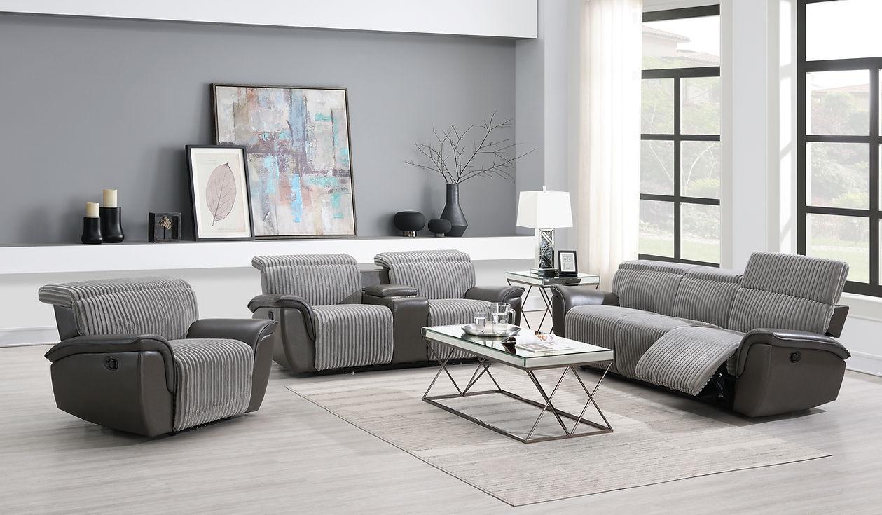 Twist Grey 3-Piece Reclining Living Room Set - Image 3
