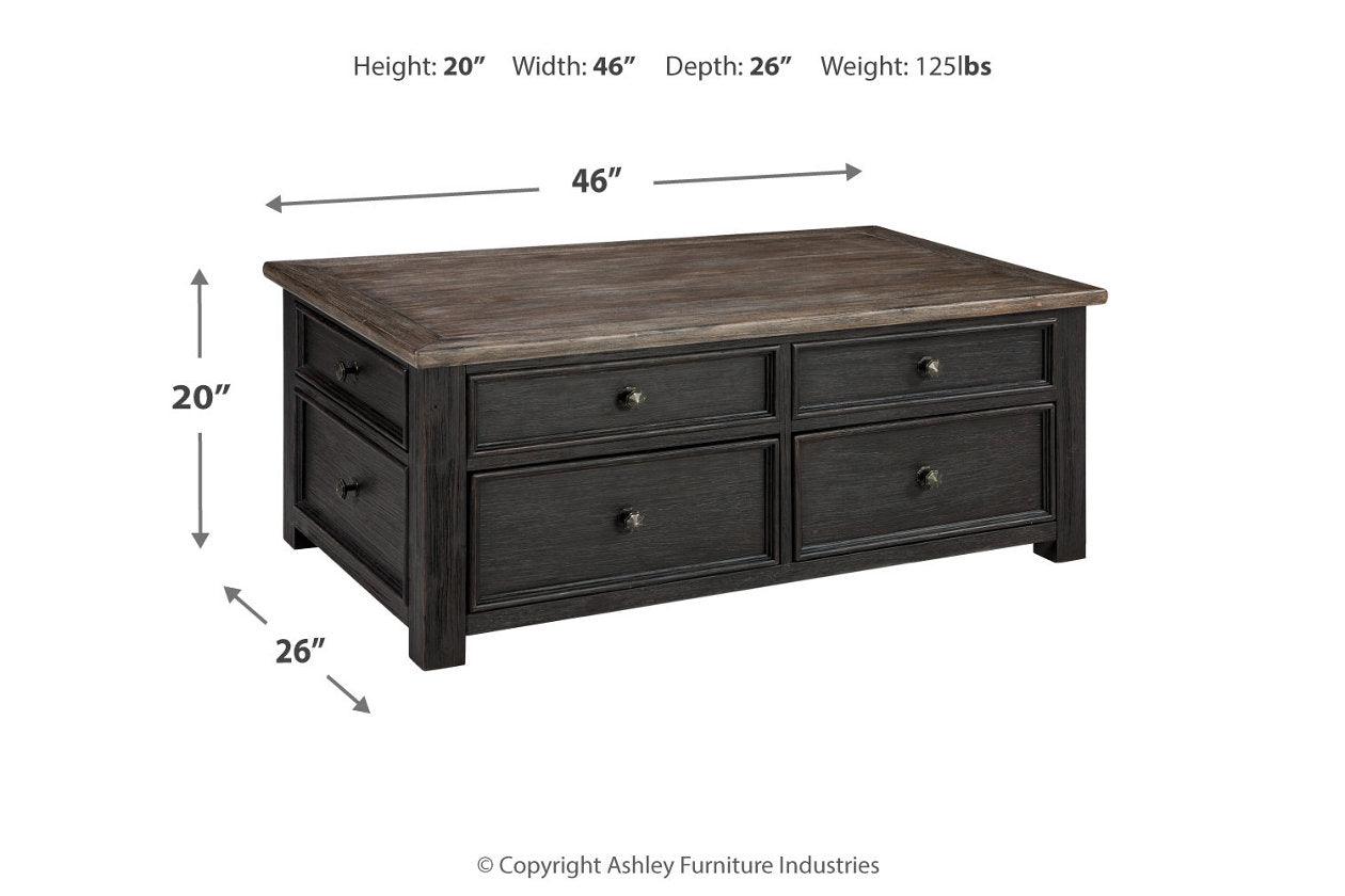 Tyler Creek Grayish Brown/Black Coffee Table and 2 Chairside End Tables - Image 6