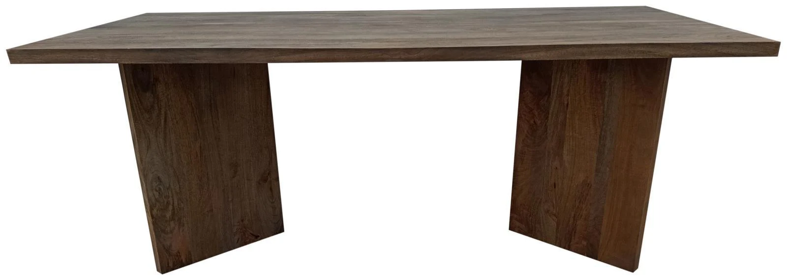 Tyler Mango Brown Rectangular Double V-Leg Dining Table