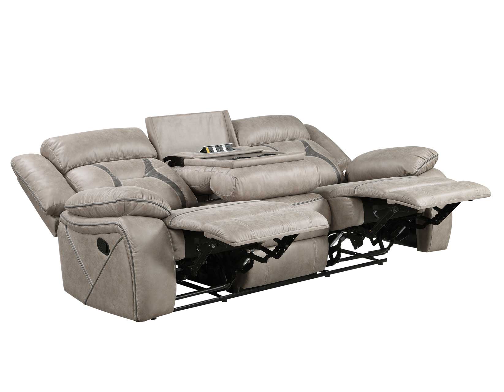 Tyson Recliner Sofa w/Drop Down Table and Power Strip - Image 6