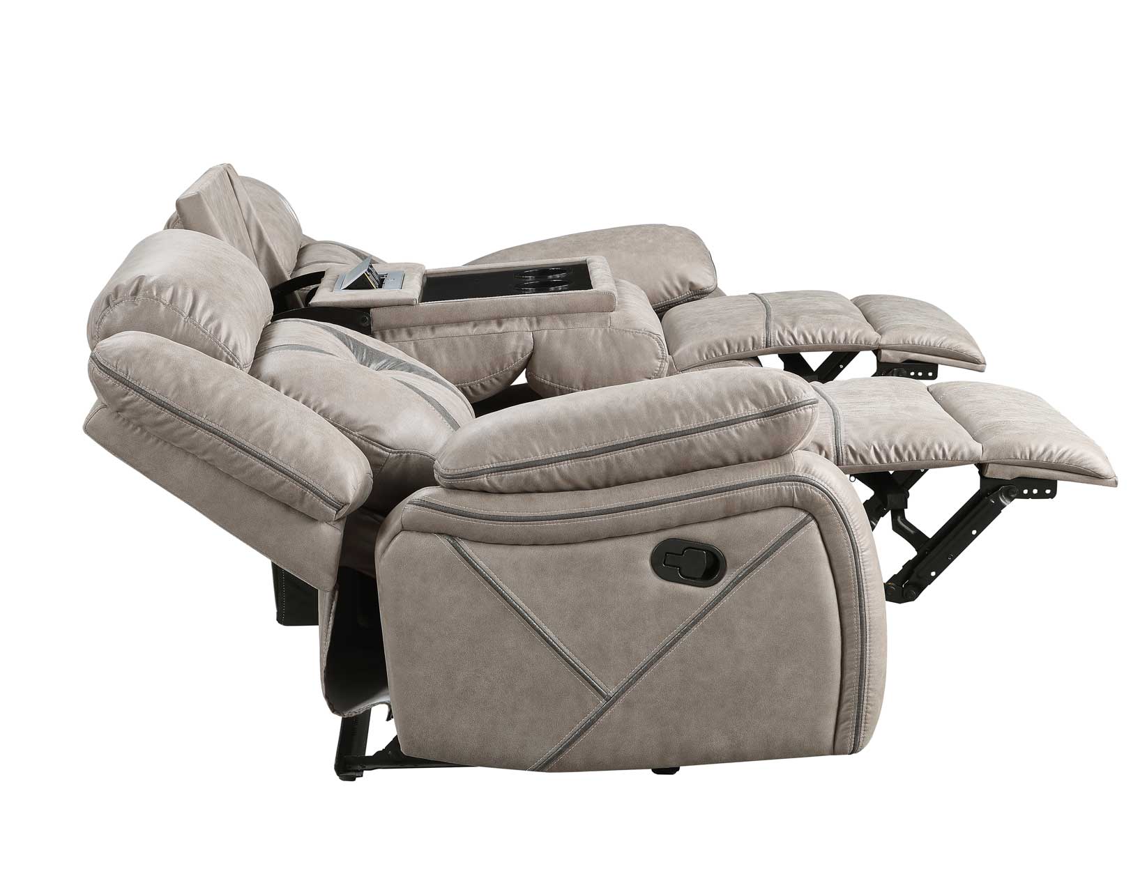 Tyson Recliner Sofa w/Drop Down Table and Power Strip - Image 7