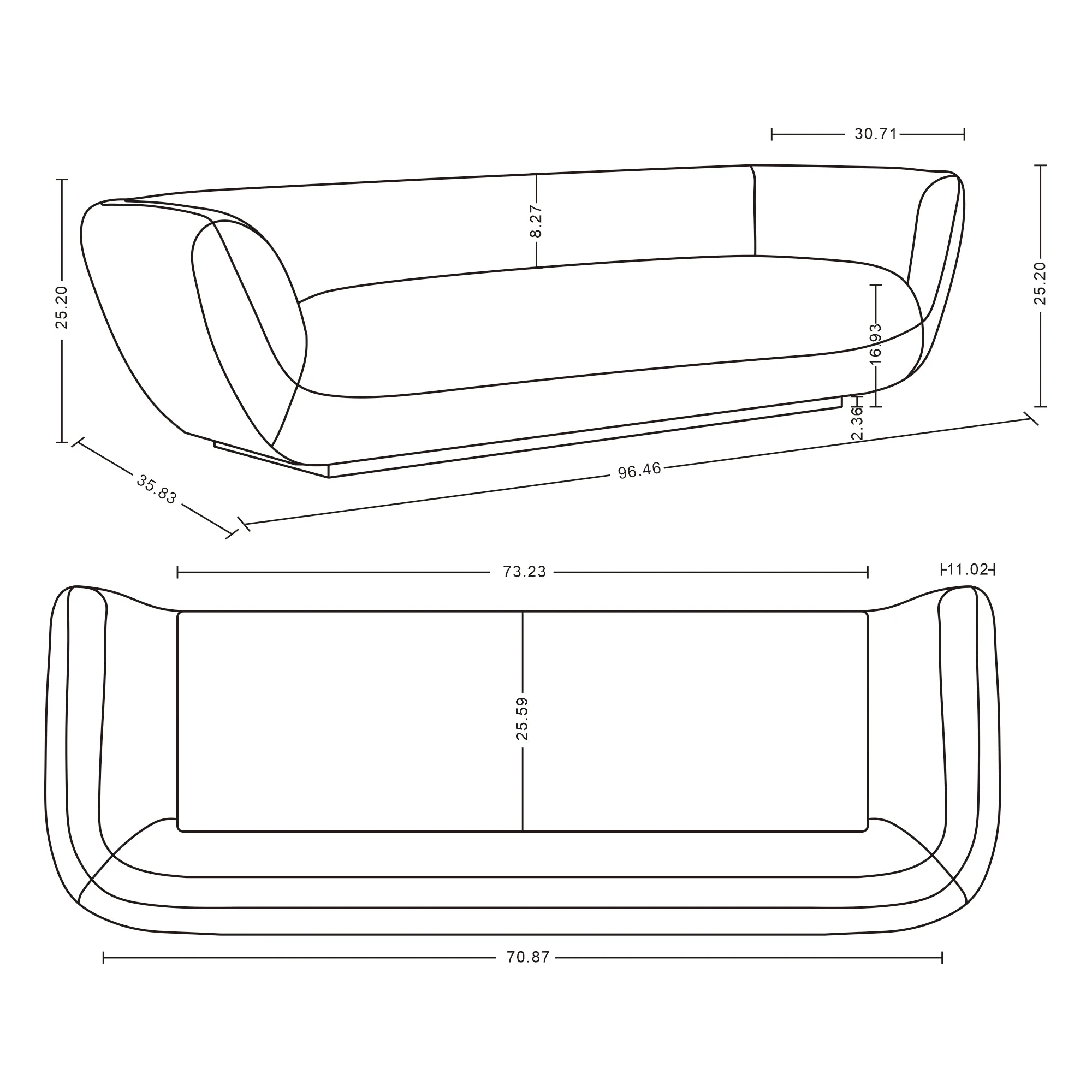 Ulka Sofa in Cream - Image 3