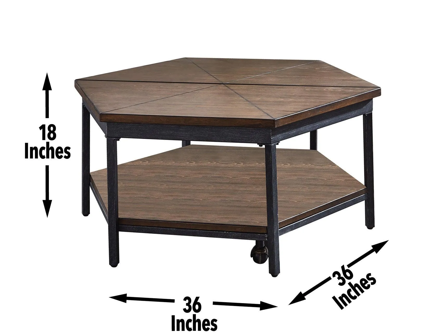 Ultimo Hexagon Lift-Top Cocktail Table w/Casters - Image 8