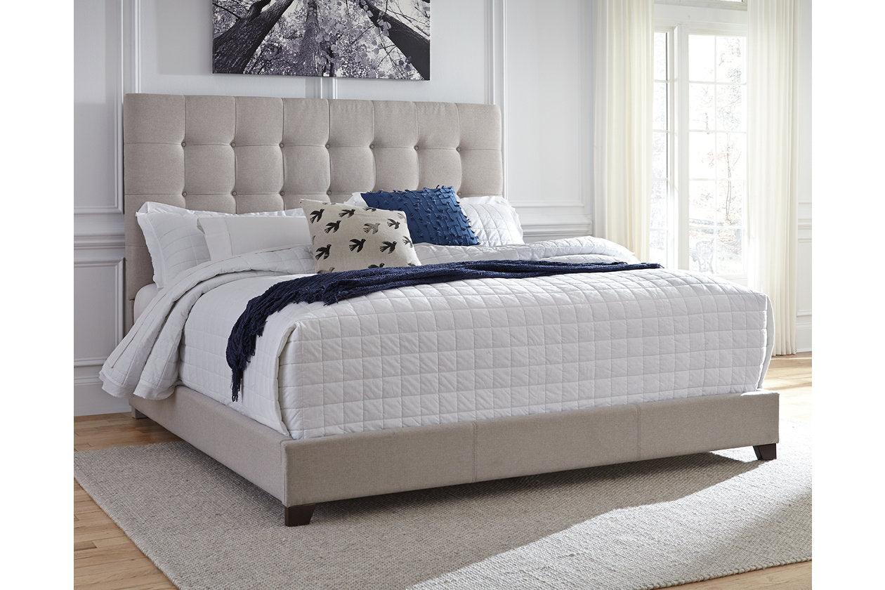 Upholstered Bed with Square Button Tufting