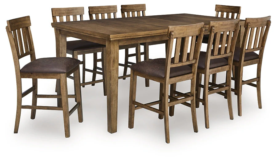Urbinforte Counter Height Dining Table and 8 Barstools