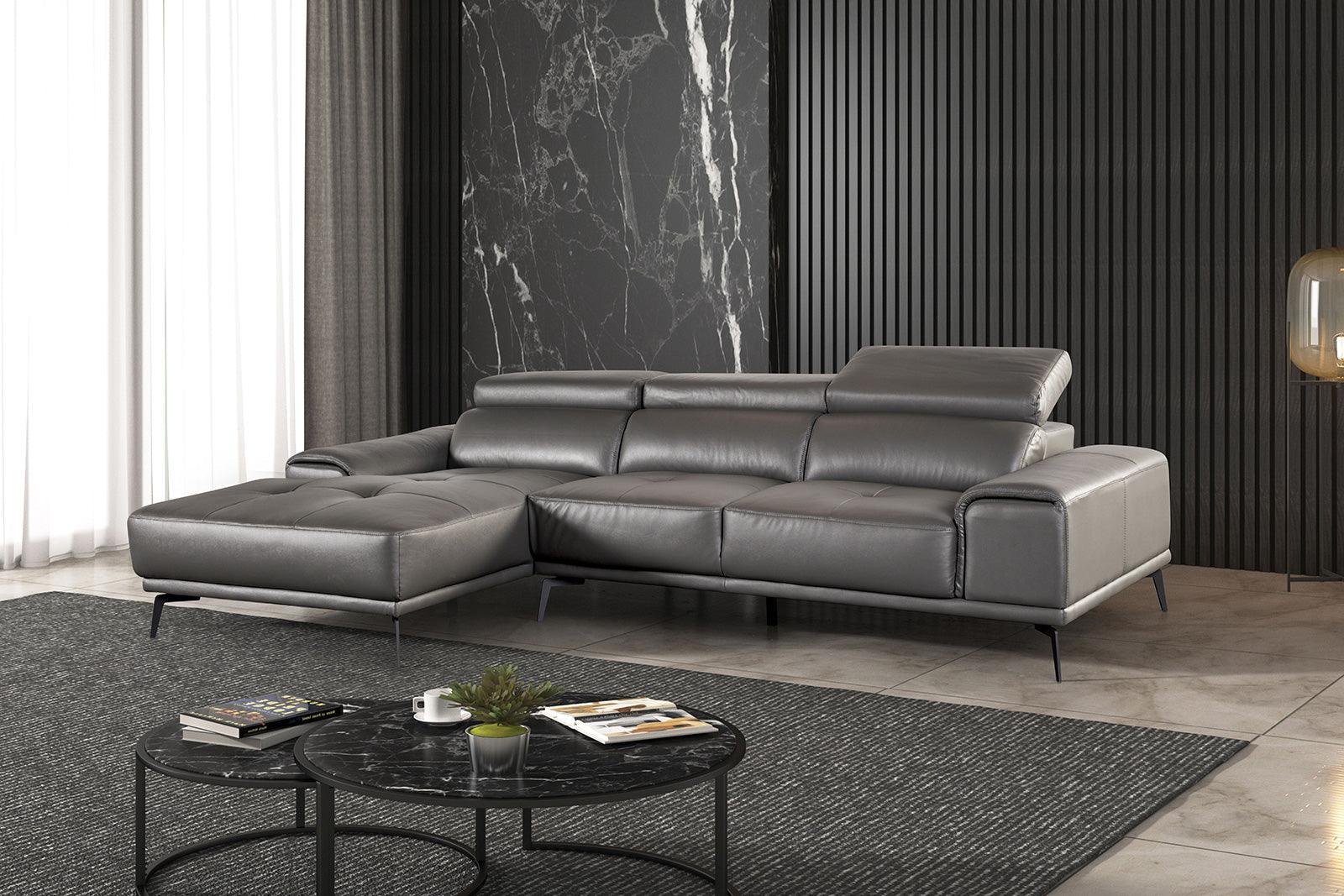Vadso Dark Gray Sectional with Left Chaise
