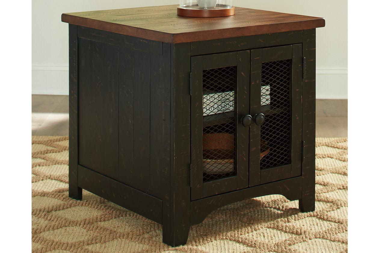 Valebeck Black/Brown Coffee Table and 2 End Tables - Image 3
