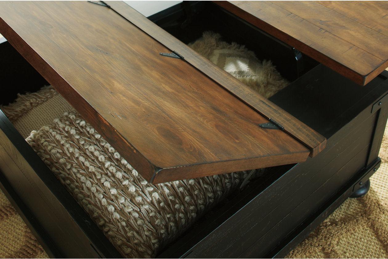 Valebeck Black/Brown Coffee Table and 2 End Tables - Image 8