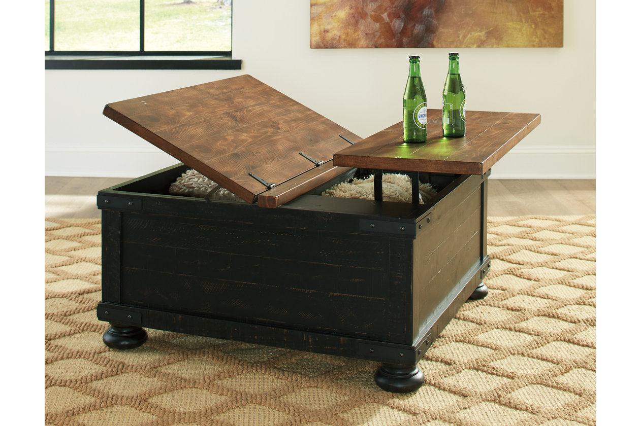 Valebeck Black/Brown Coffee Table with Lift Top - Image 4