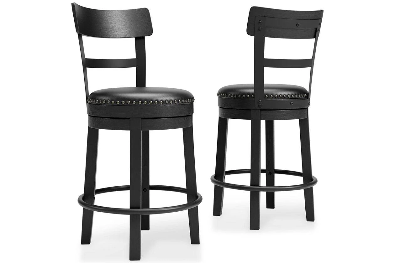 Valebeck Black Counter Height Barstool