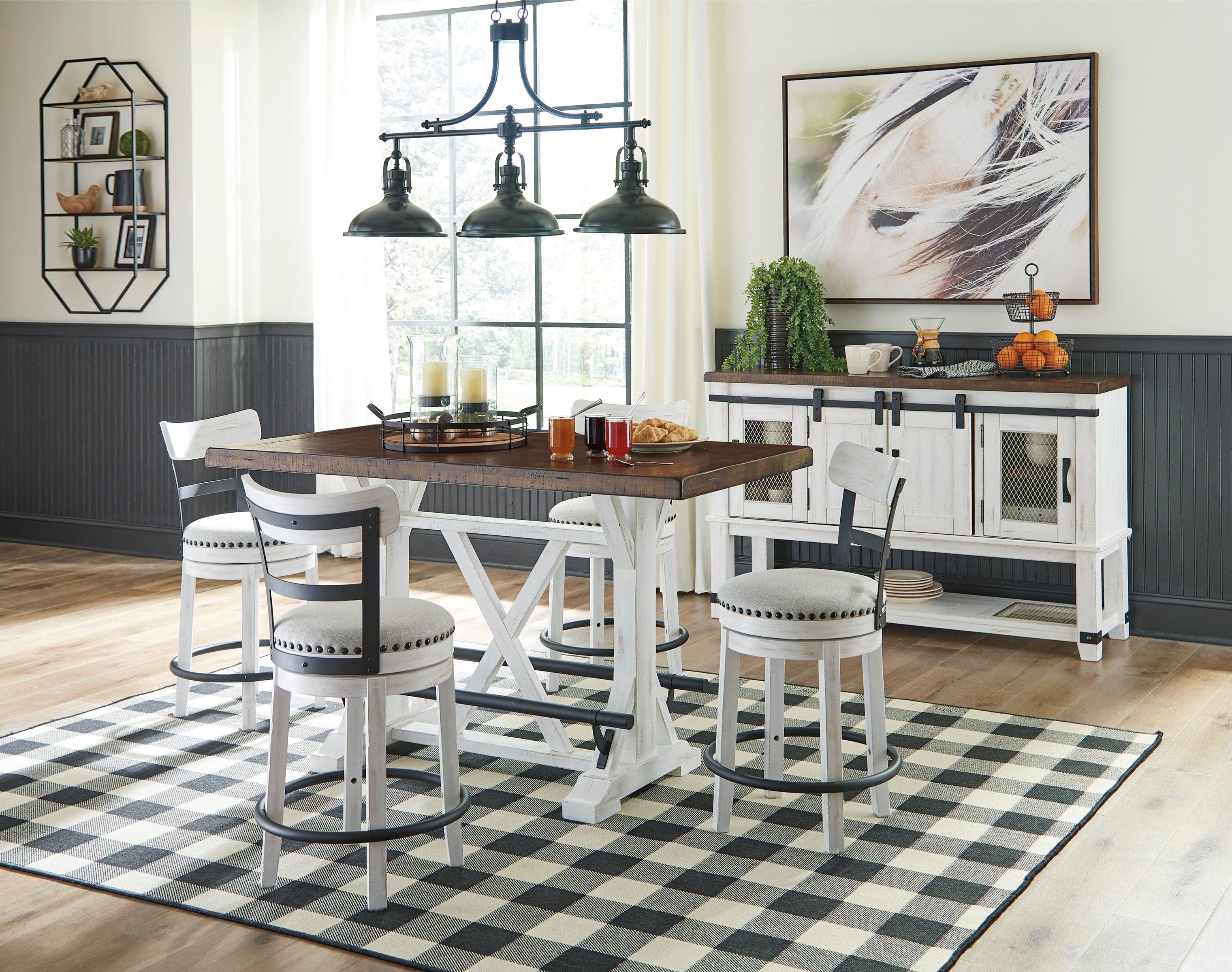 Valebeck White Counter Height Dining Table and 4 Barstools - Image 2