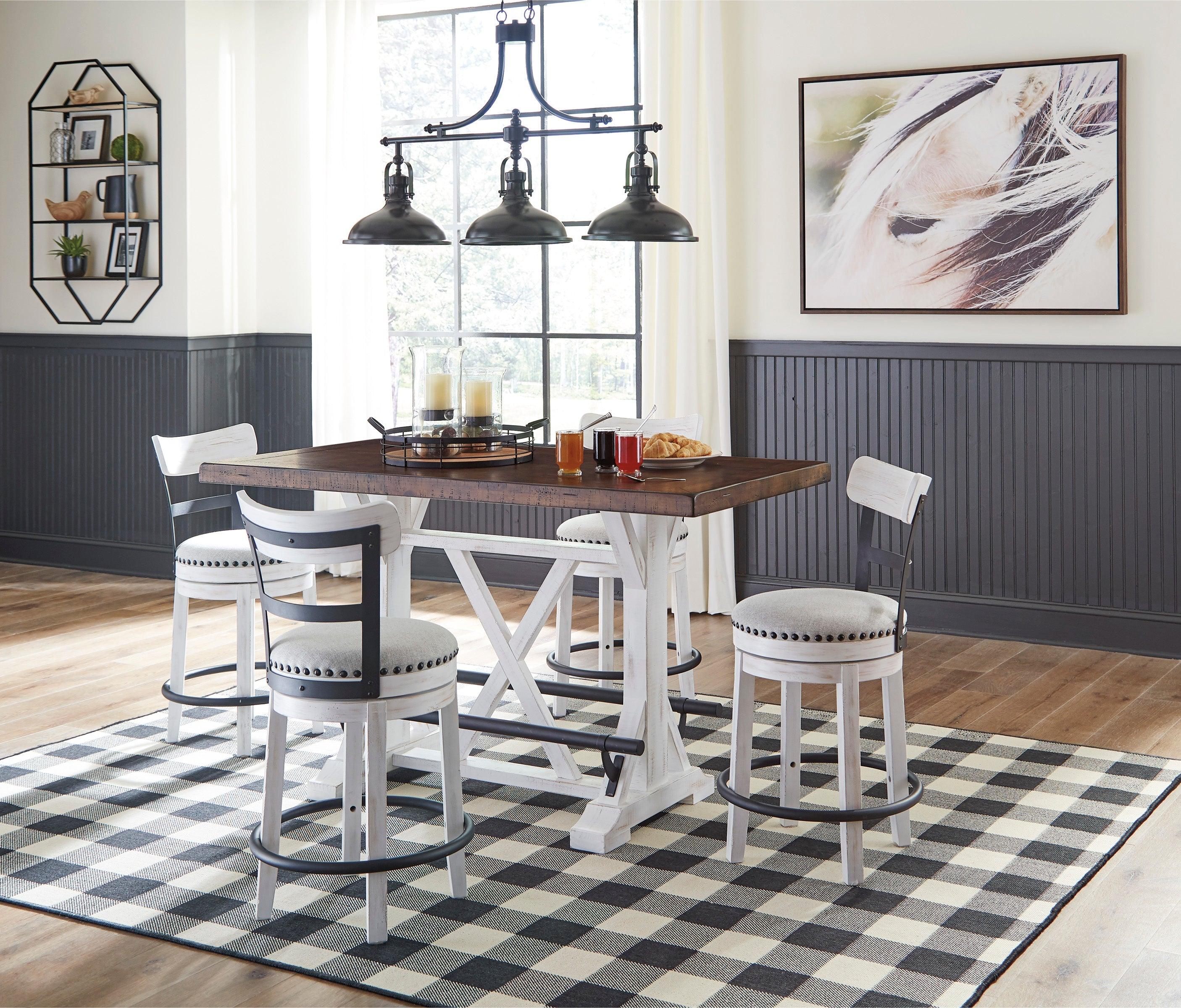 Valebeck White Counter Height Dining Table and 4 Barstools - Image 4