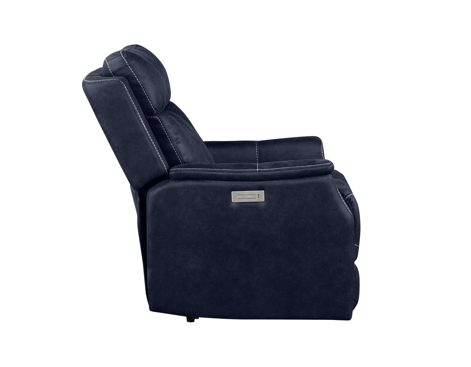 Valencia Ocean Blue Dual Power Leatherette Recliner - Image 6