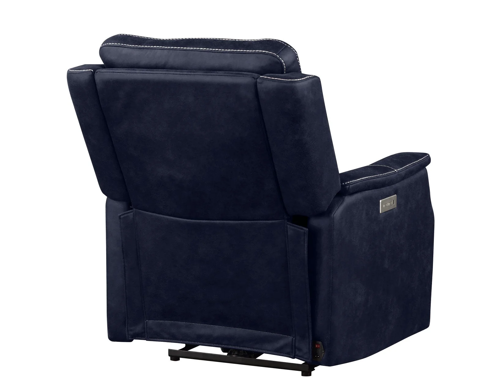 Valencia Ocean Blue Dual Power Leatherette Recliner - Image 8