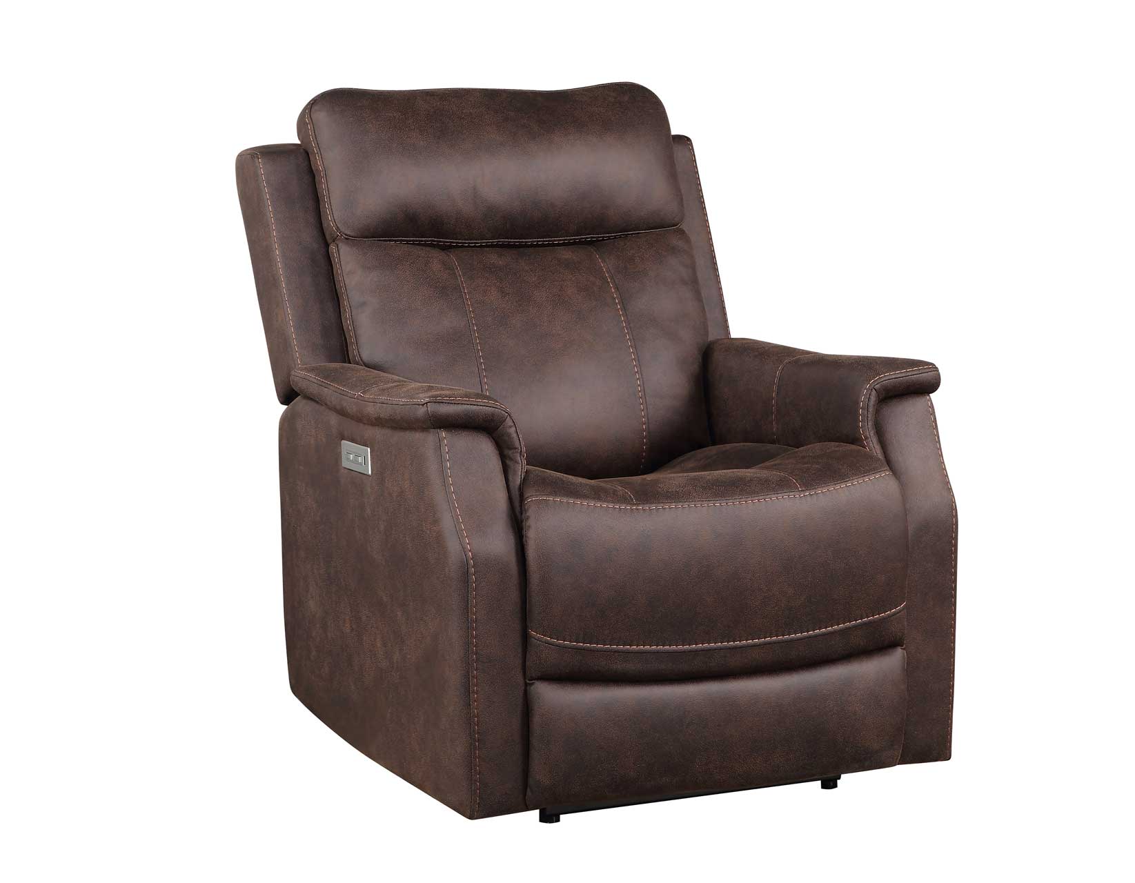 Valencia Walnut Dual-Power Leatherette Recliner - Image 2
