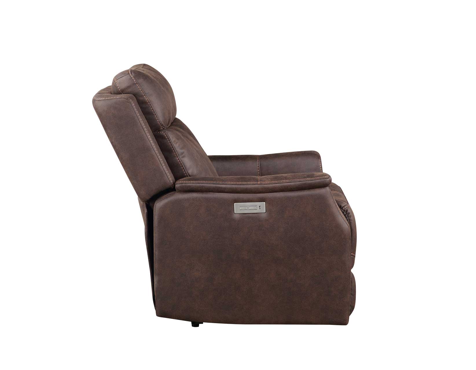 Valencia Walnut Dual-Power Leatherette Recliner - Image 6