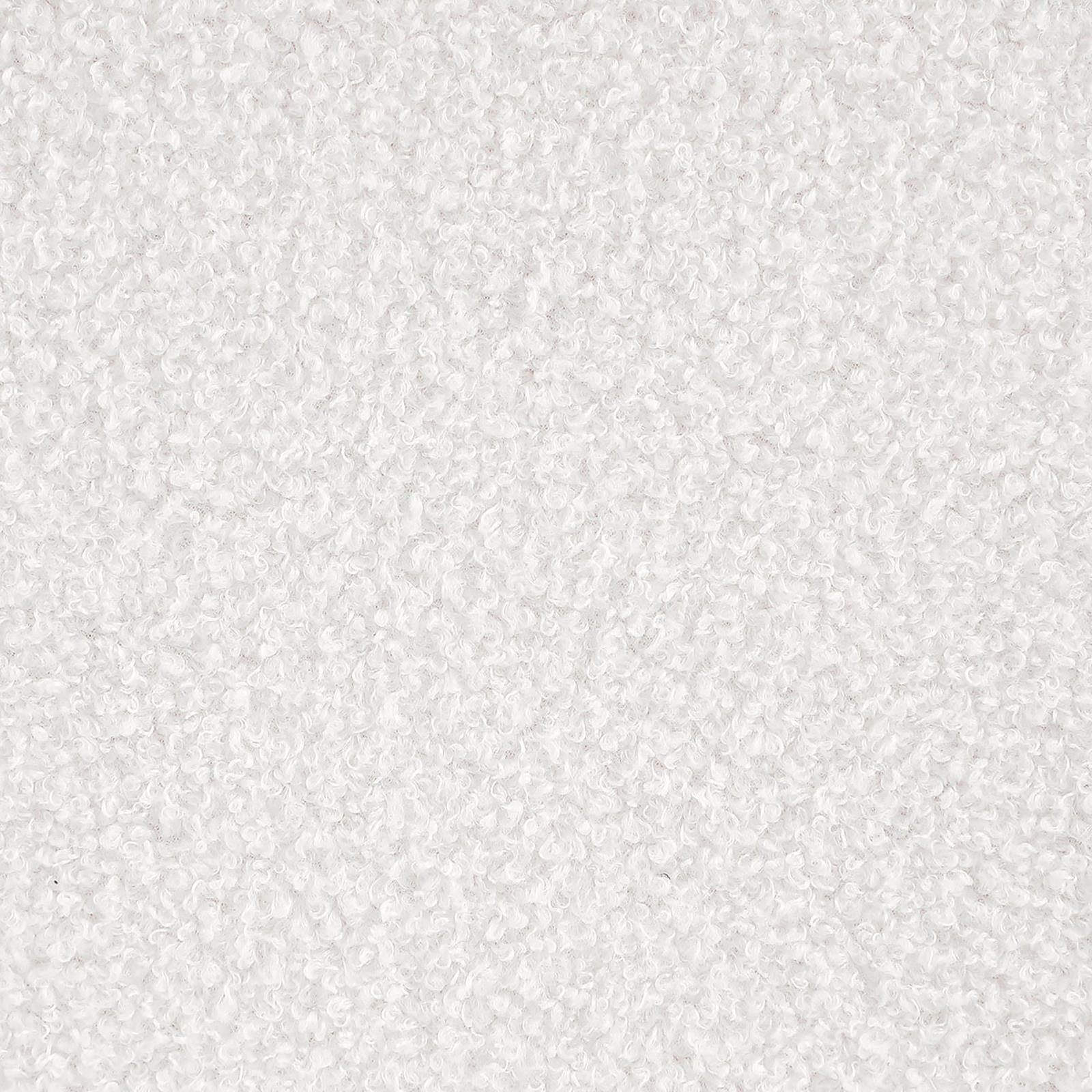 Valia Ivory Faux Sheepskin Upholstered Round Storage Ottoman - Image 4
