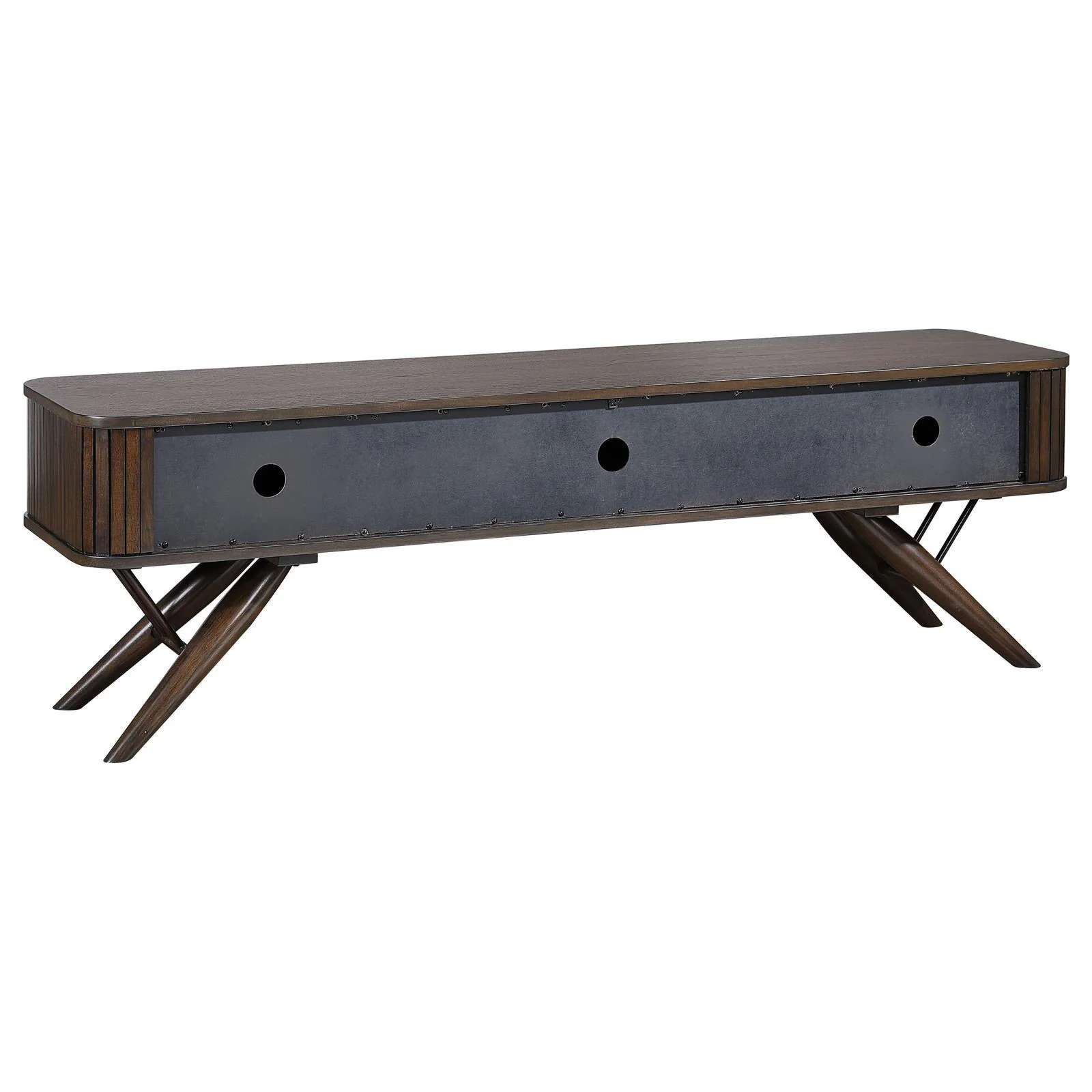 Valna Walnut Rectangular 71" TV Stand with Sliding Doors - Image 6