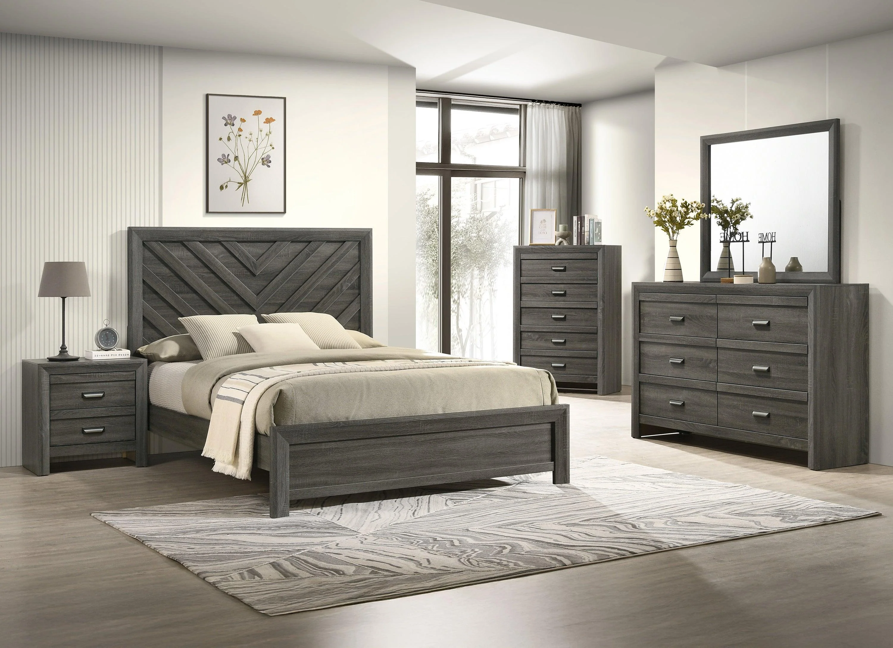 Valor Gray Queen Panel Bed - Image 4