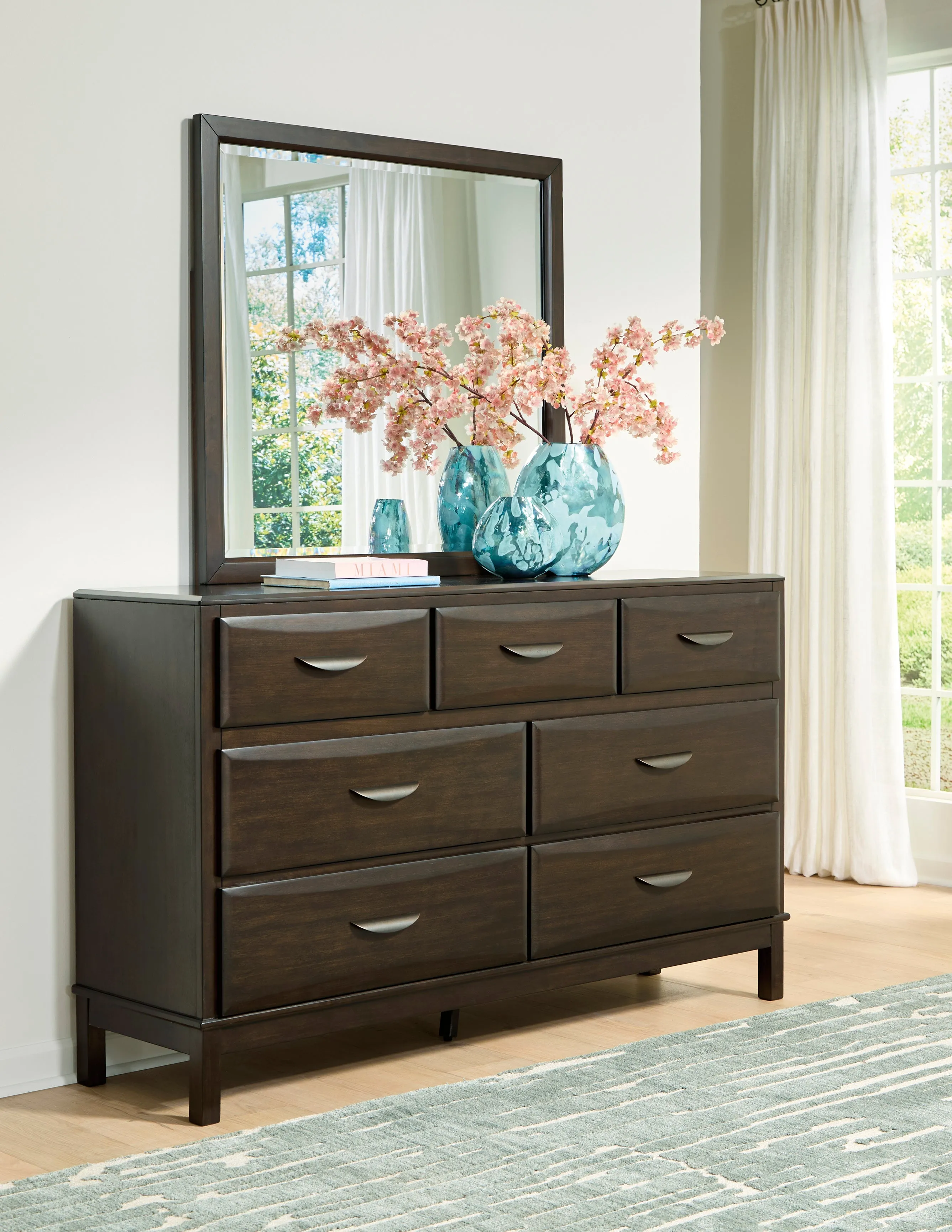 Vanmore Dark Brown Bedroom Mirror - Image 5