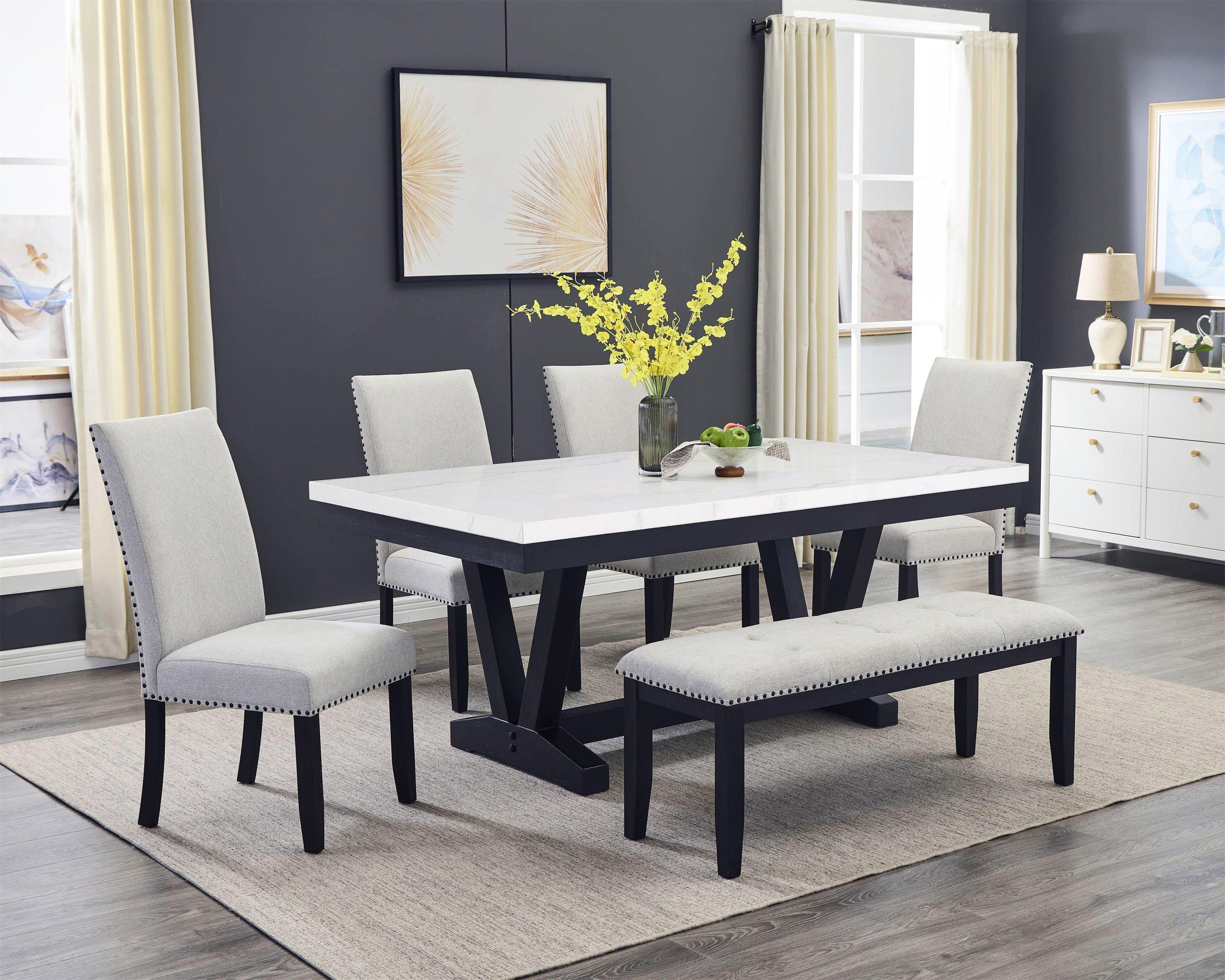 Varley Dove Genuine Marble Dining Set - Image 2