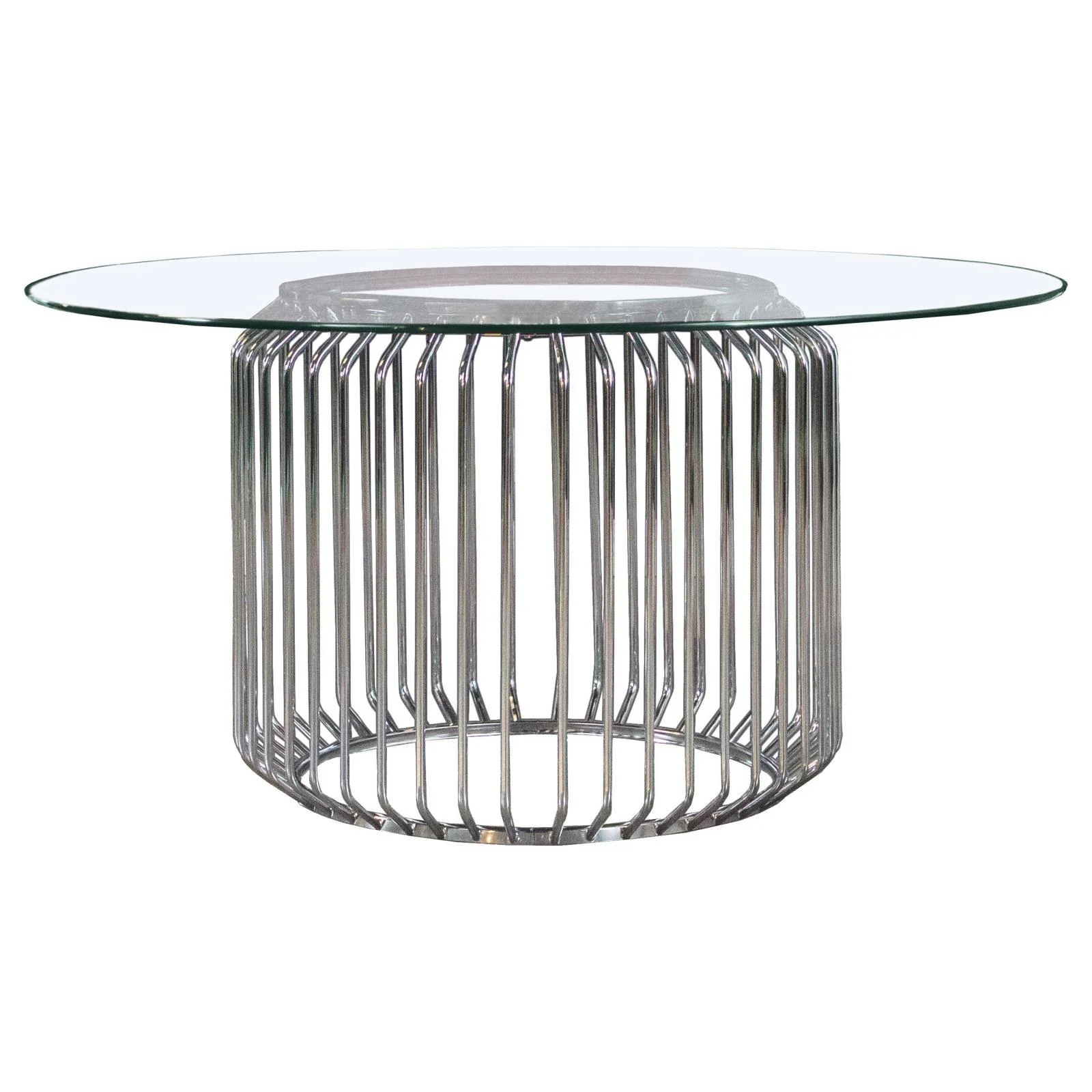 Veena Chrome/Green 5-Piece Round Dining Set with Swivel Chairs - Image 2
