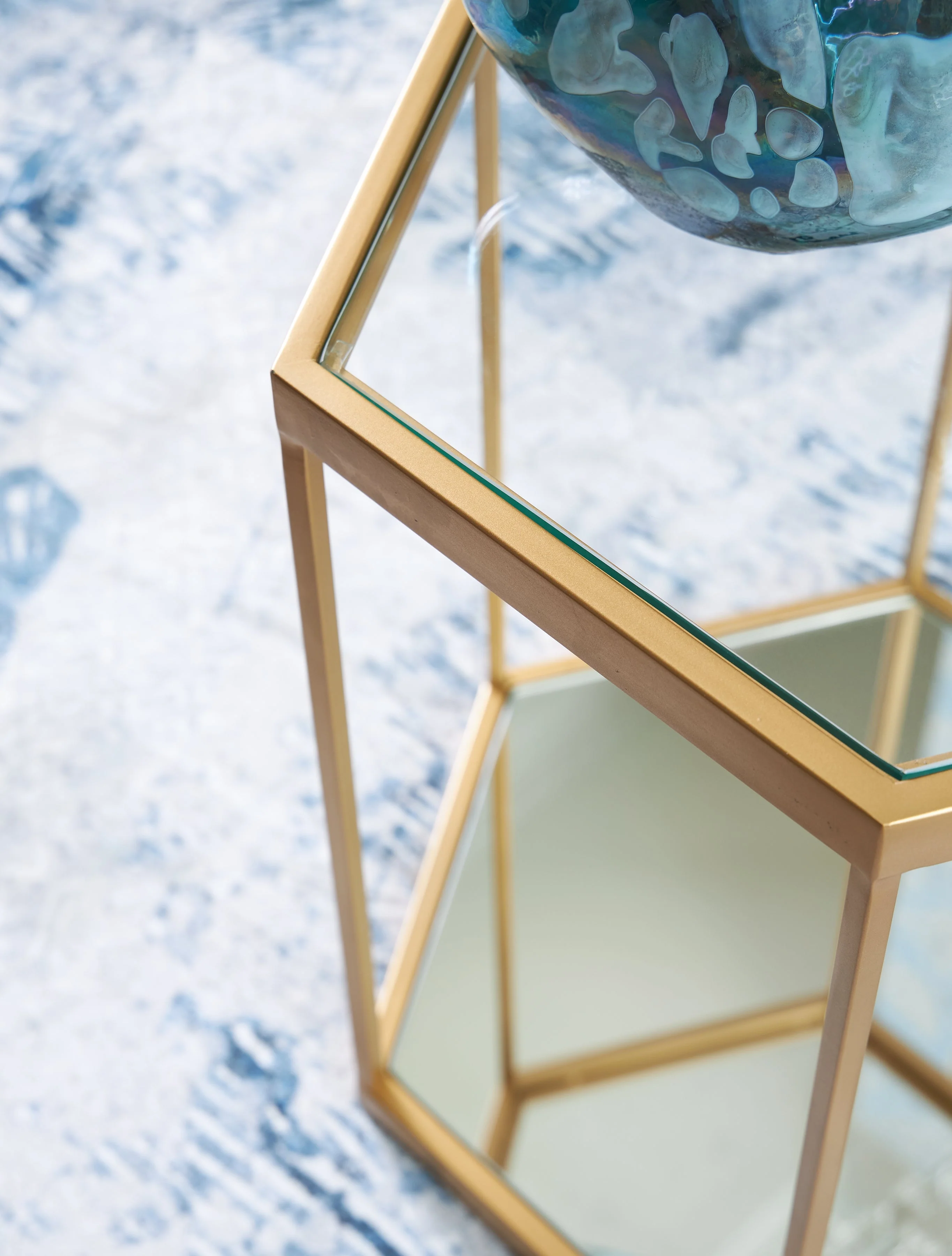Veerwick Gold Finish Accent Coffee Table - Image 2