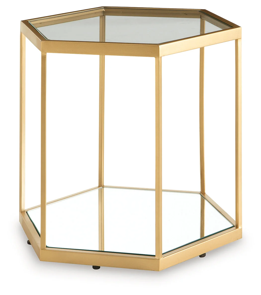 Veerwick Gold Finish Accent Coffee Table - Image 3