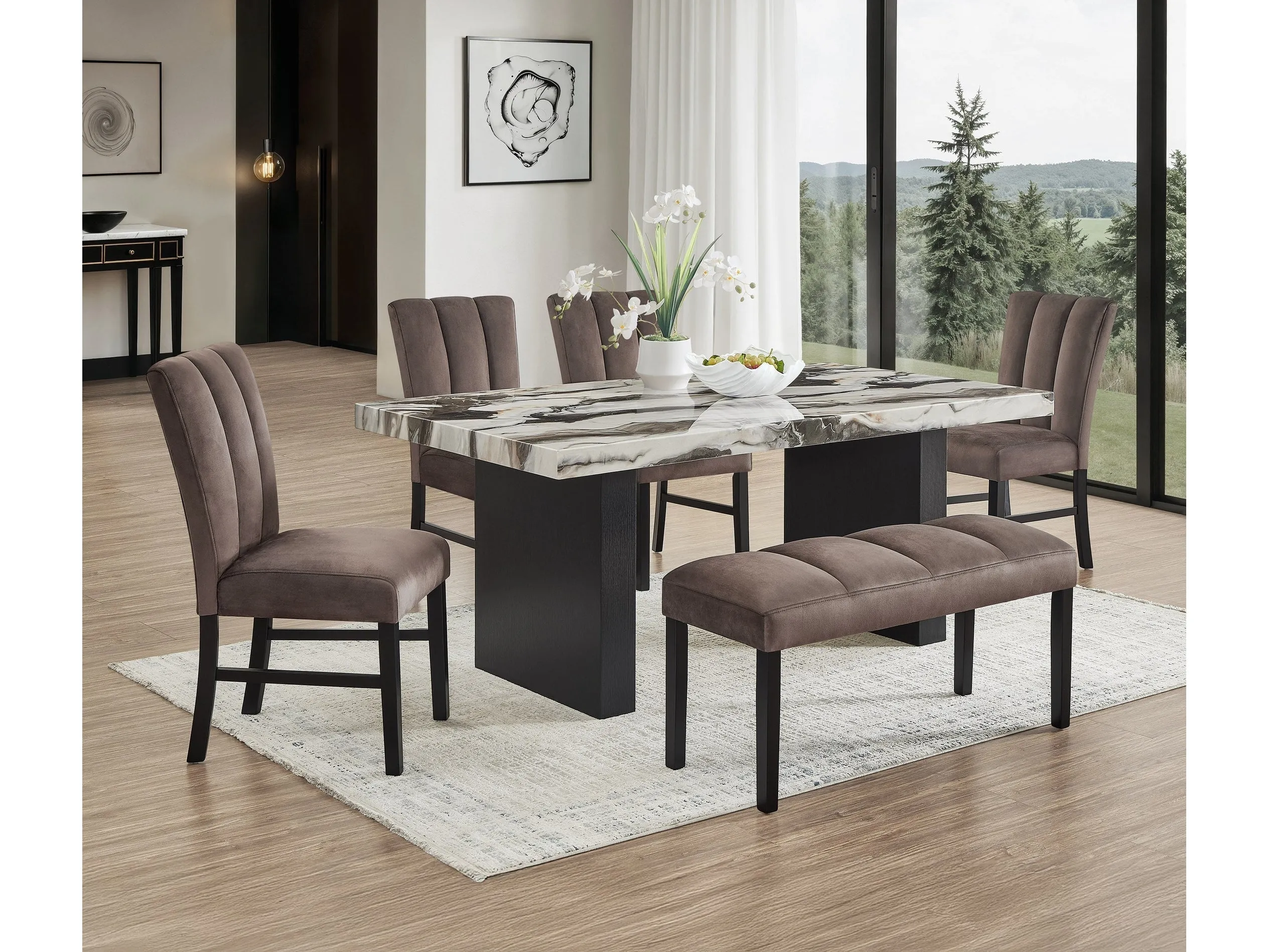 Vega Black/Brown Bench - Image 3