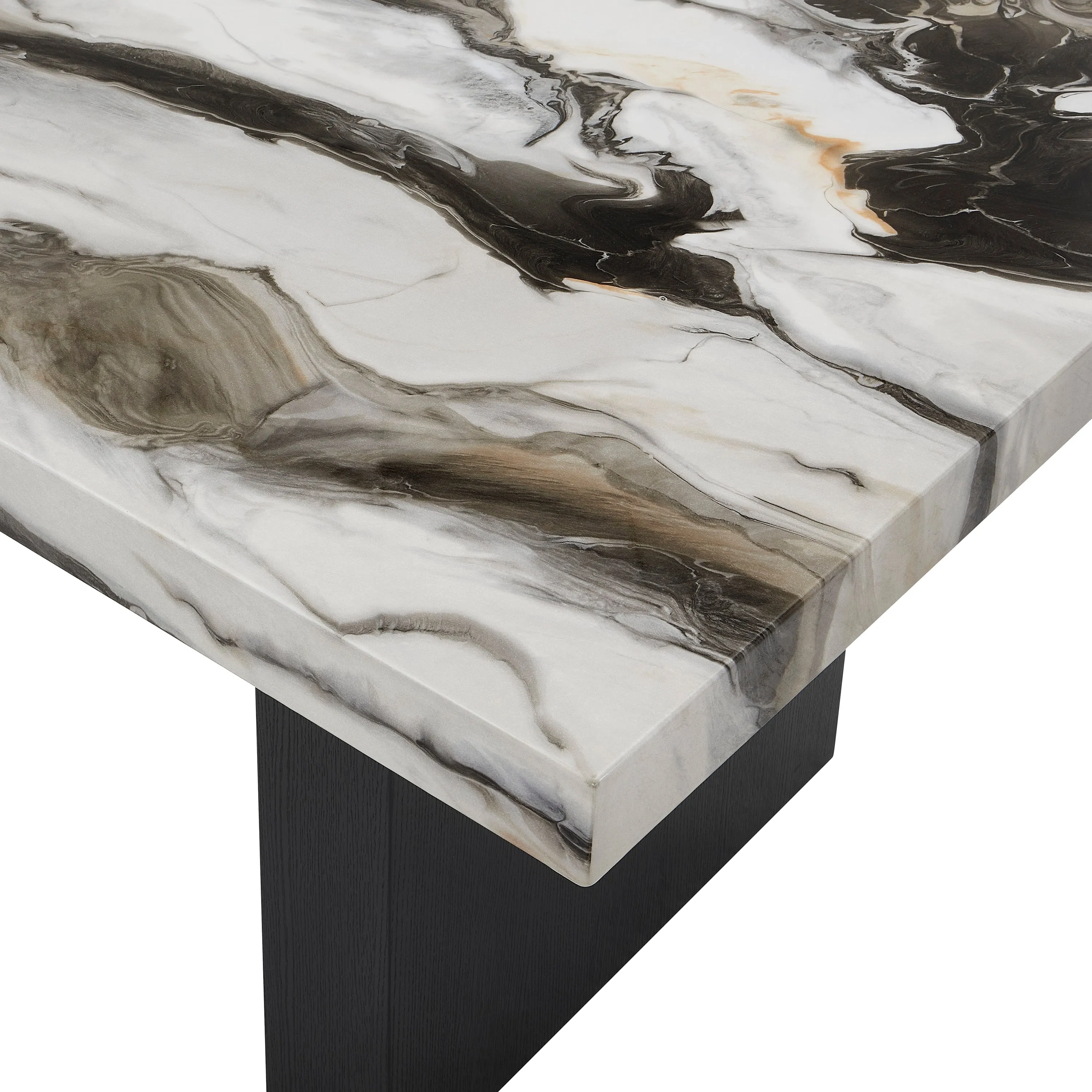 Vega Black/Brown Faux Marble Dining Set - Image 6