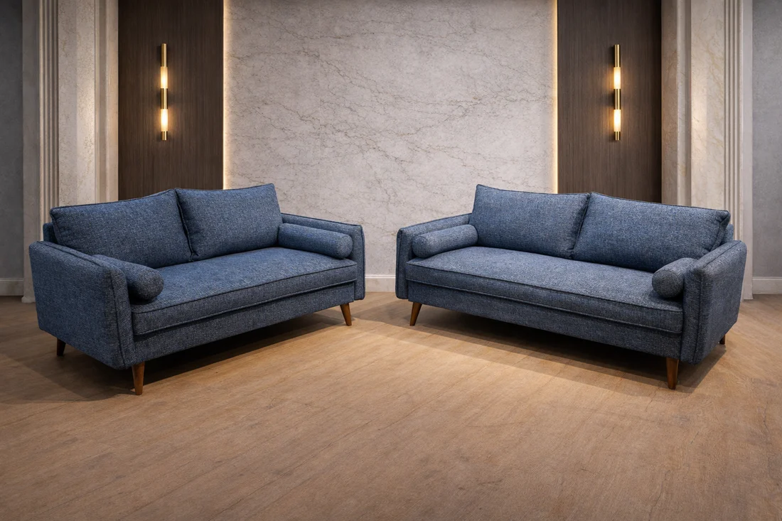 Venti Blue 2-Piece  Sofa and Loveseat