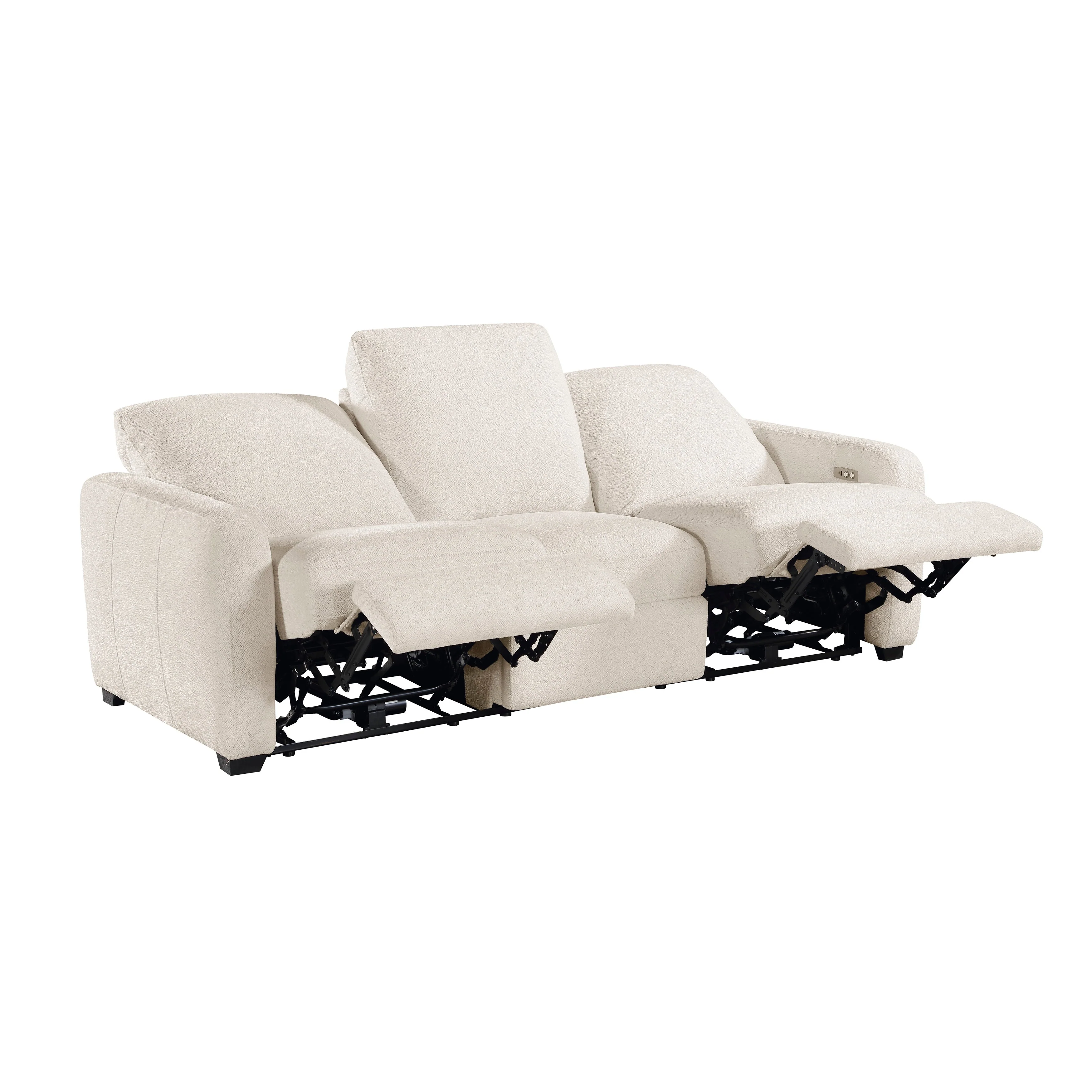 Vera Beige Power Double Reclining Sofa - Image 4