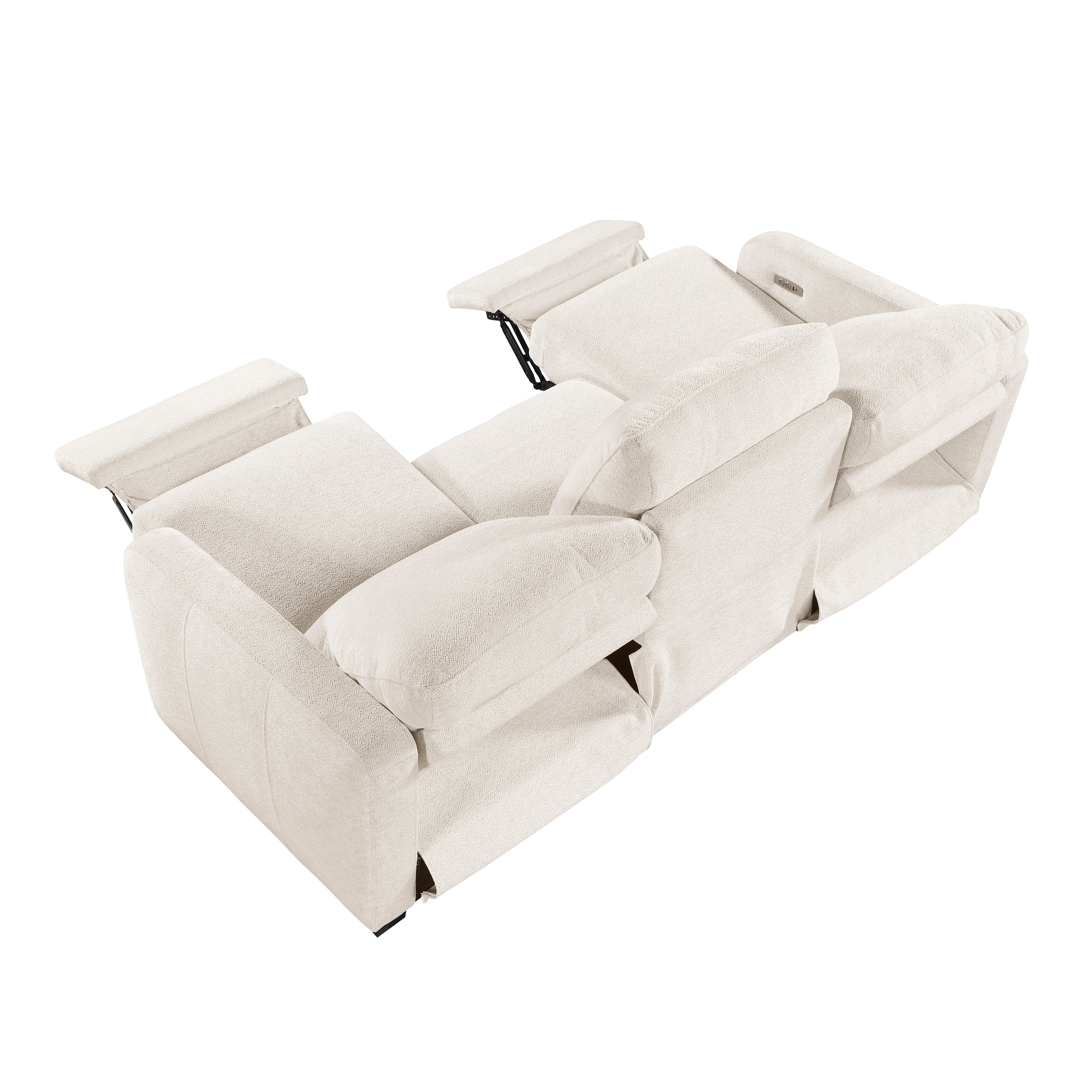 Vera Beige Power Double Reclining Sofa - Image 5