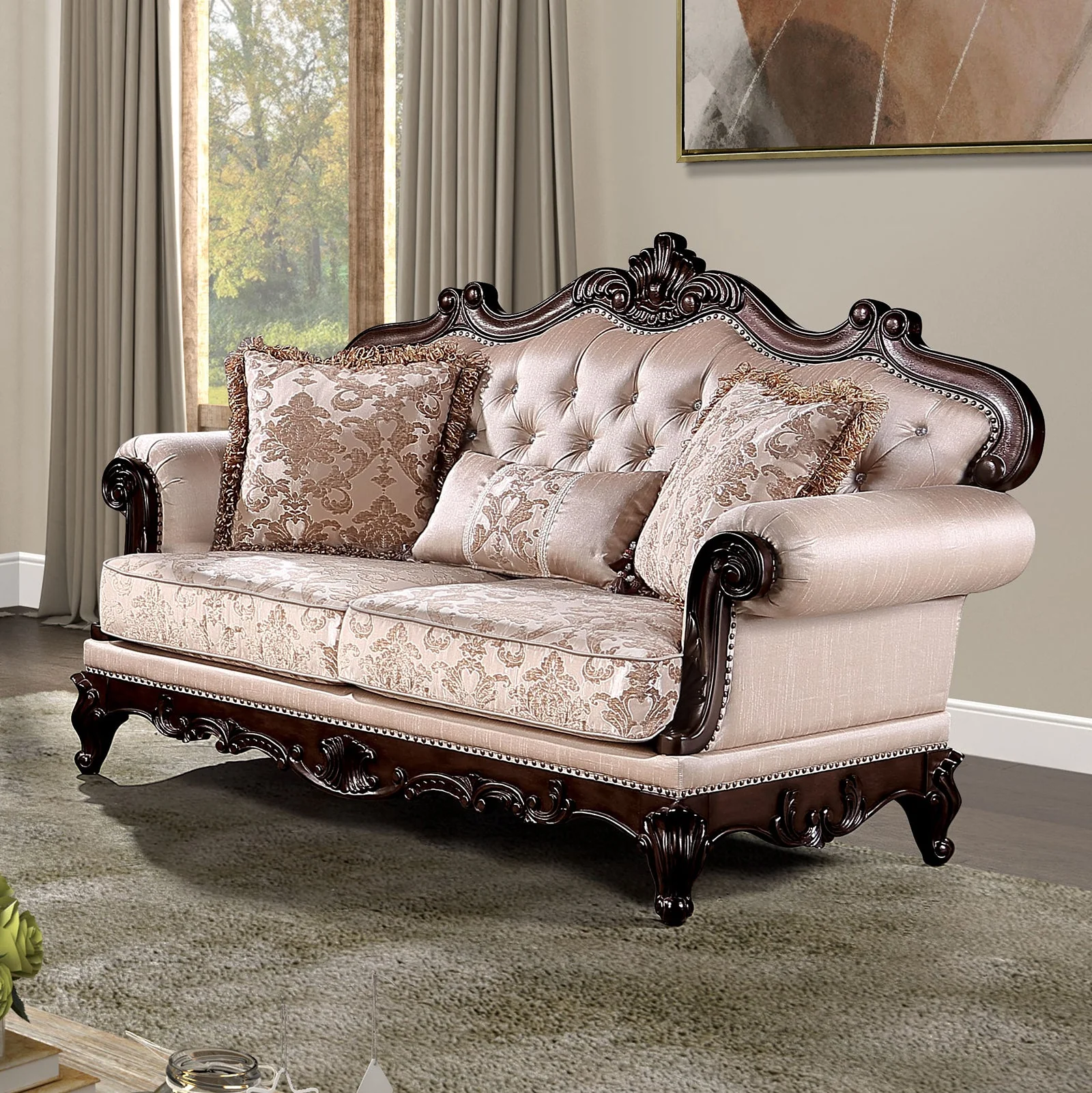 Veracruz Dark Cherry/Light Brown Sofa & Loveseat - Image 2