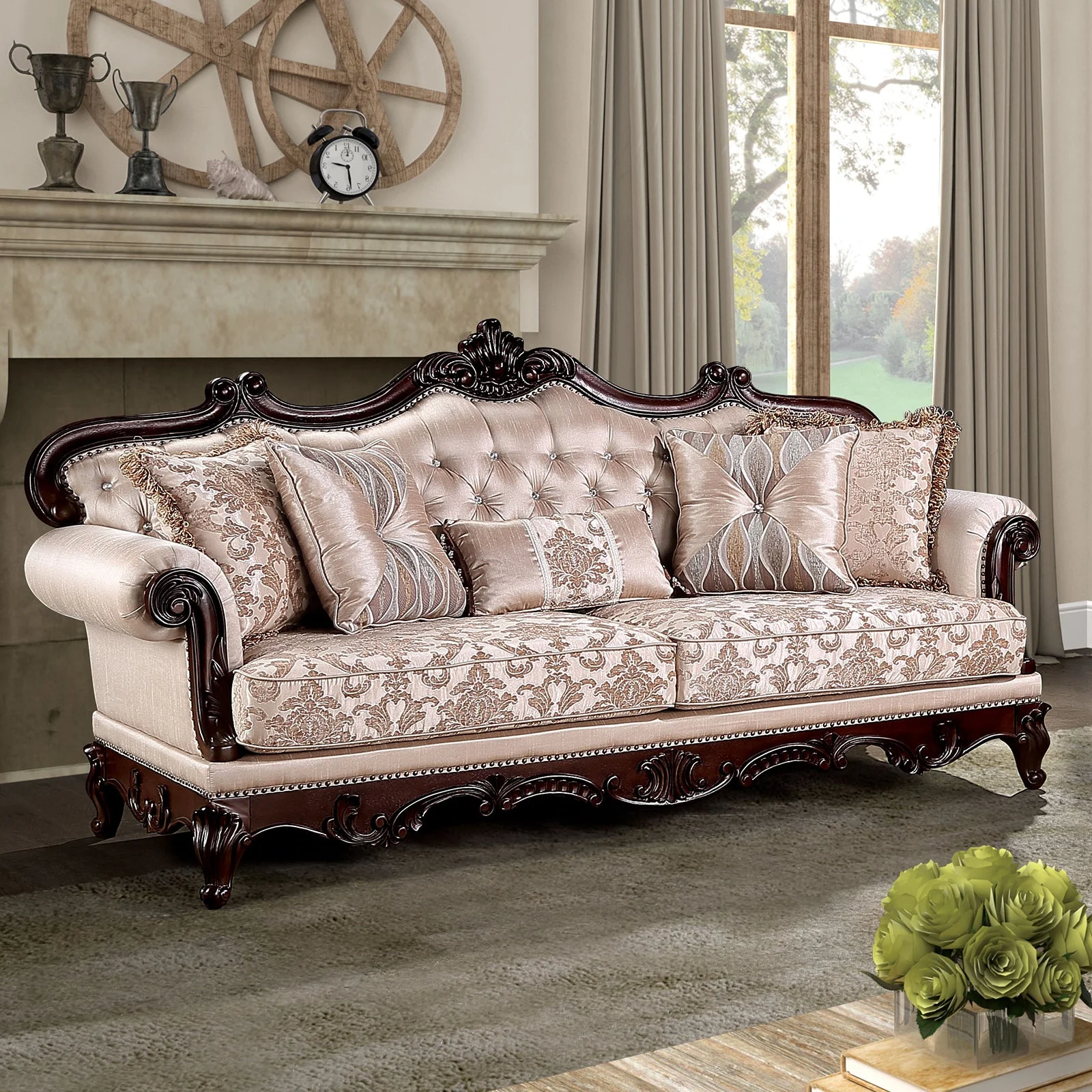 Veracruz Dark Cherry/Light Brown Sofa & Loveseat - Image 3
