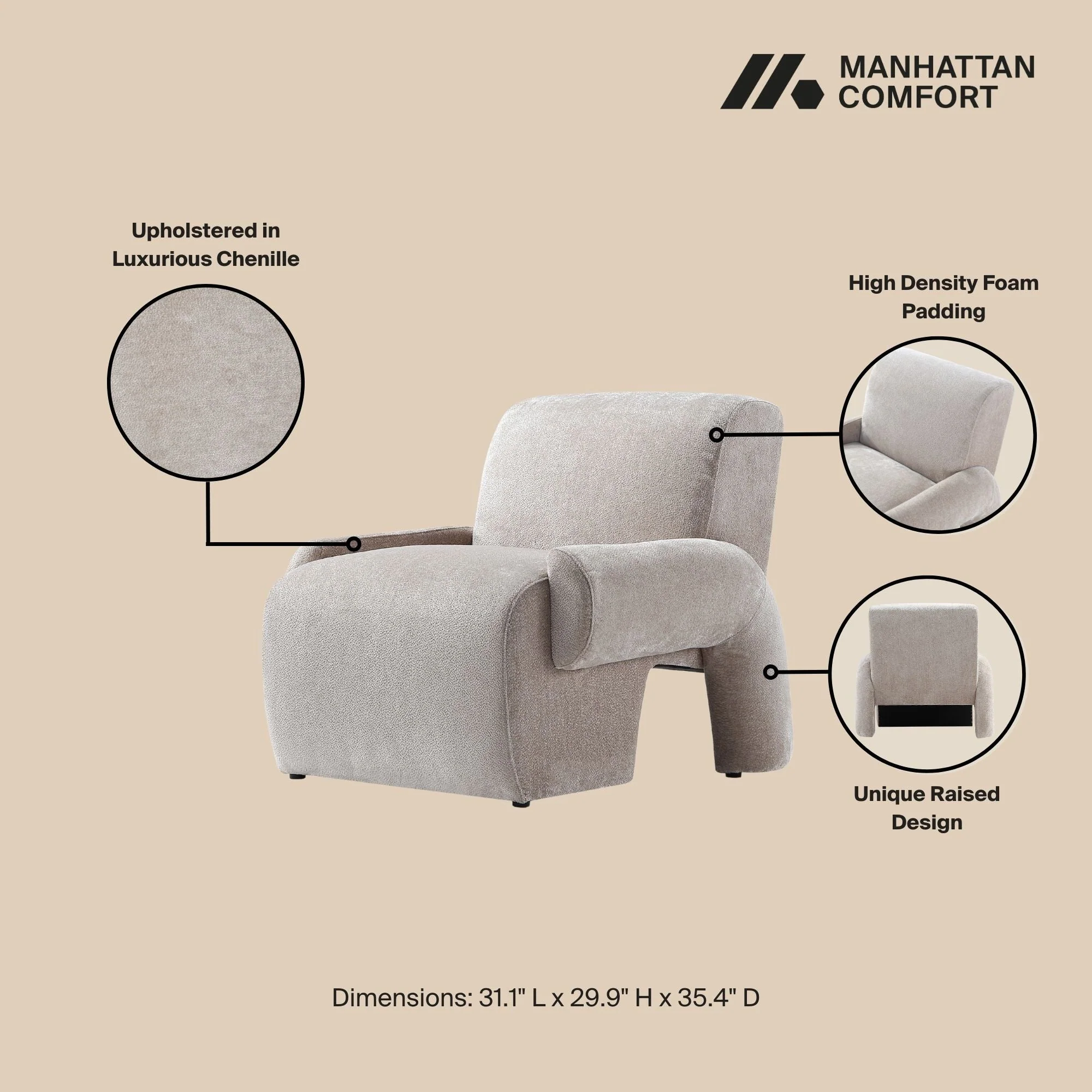 Verandah Accent Chair in Beige - Image 4
