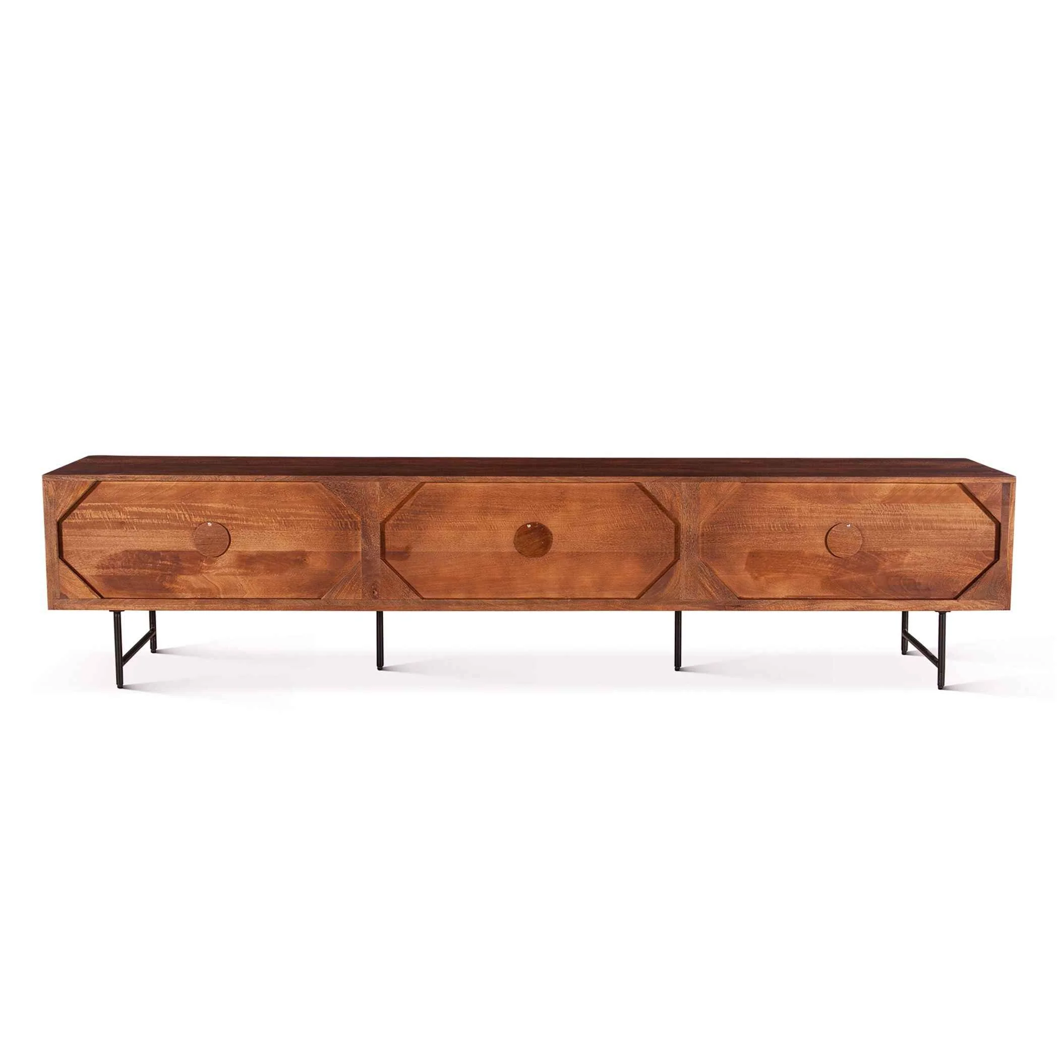 Verbania 98" Media Cabinet in Pecan Brown - Image 4