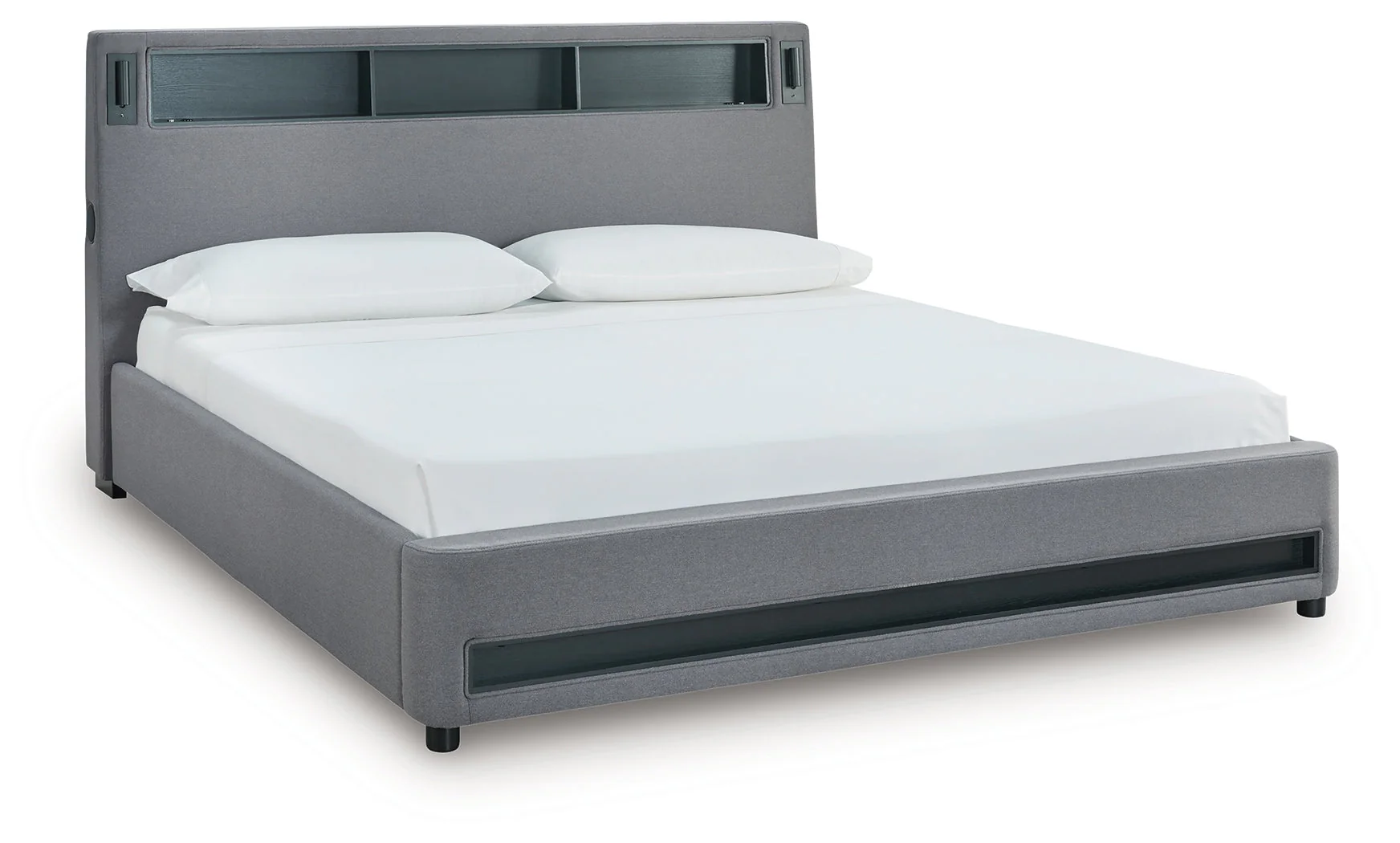 Verishaw Gray California King Upholstered Bed - Image 2