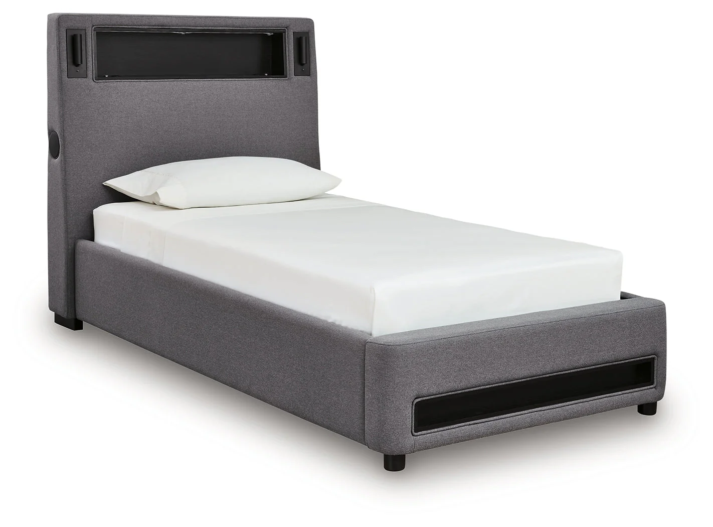 Verishaw Gray Twin Upholstered Bed - Image 2