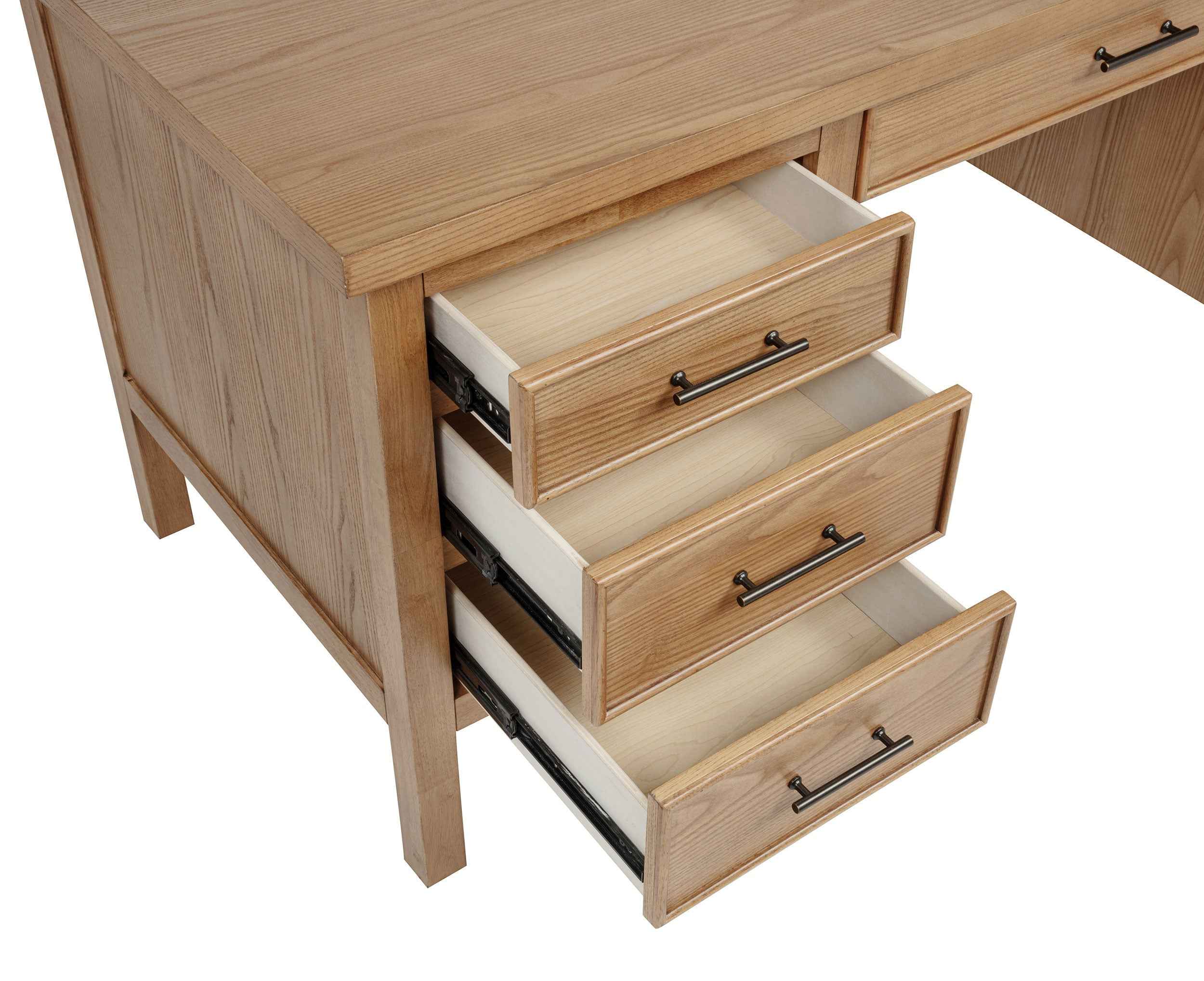 Vermes Light Ash 66-inch 7-drawer Computer Desk with Power Outlet - Image 4