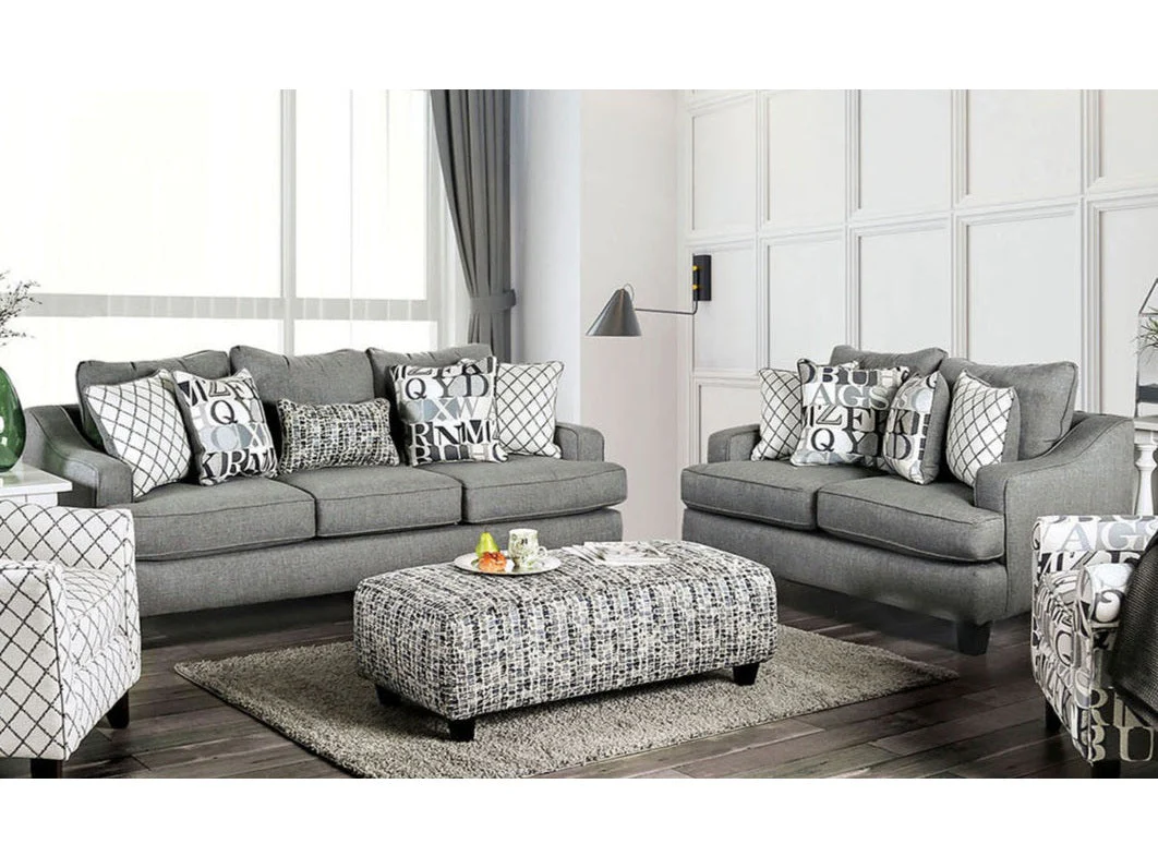 Verne Bluish Gray Sofa & Loveseat