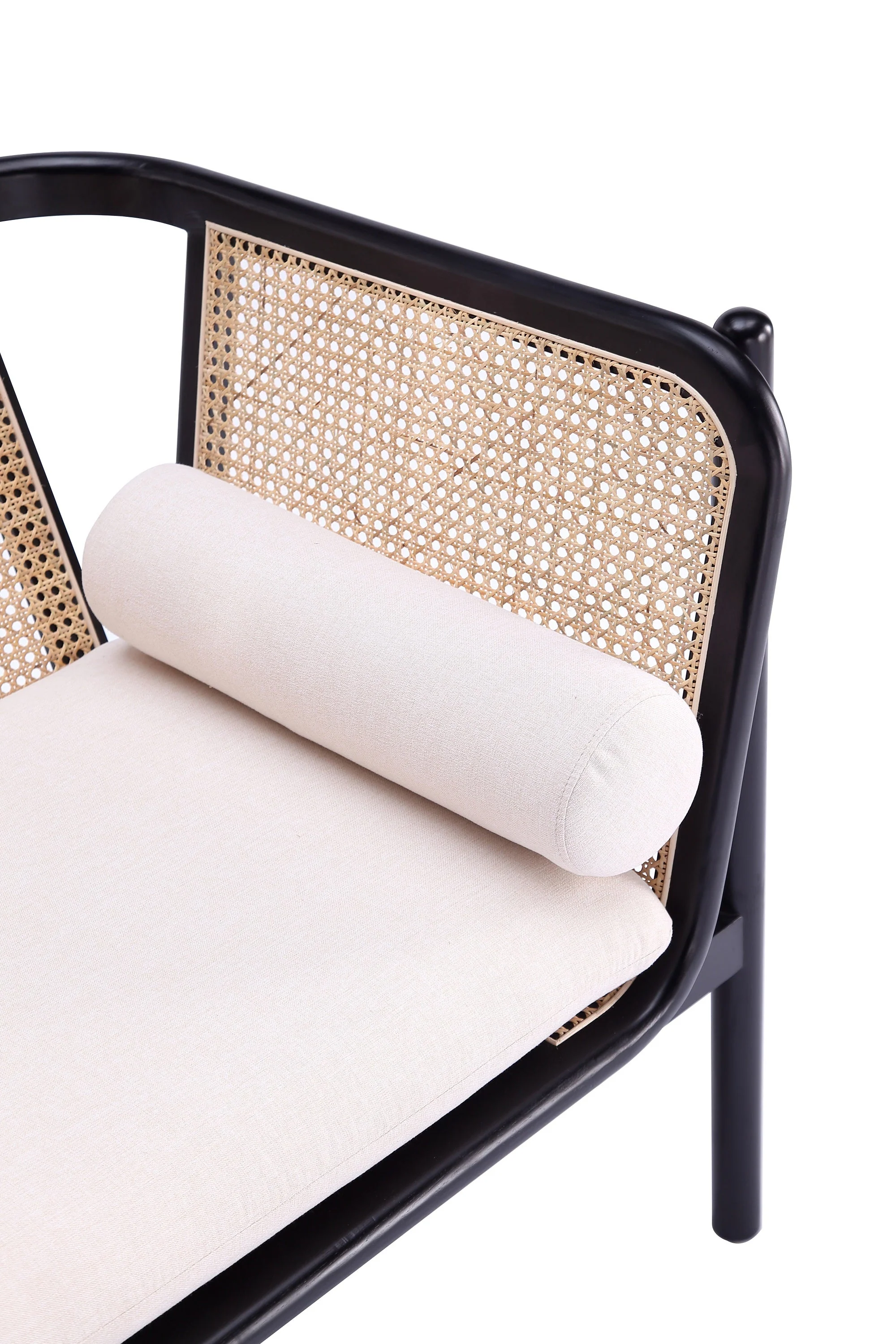 Versailles Accent Chair in Black, Natural Cane and Cream - Image 10