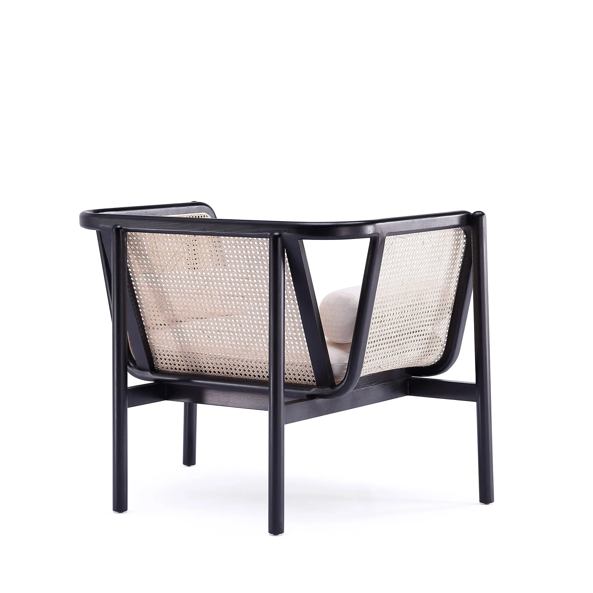 Versailles Accent Chair in Black, Natural Cane and Cream - Image 6