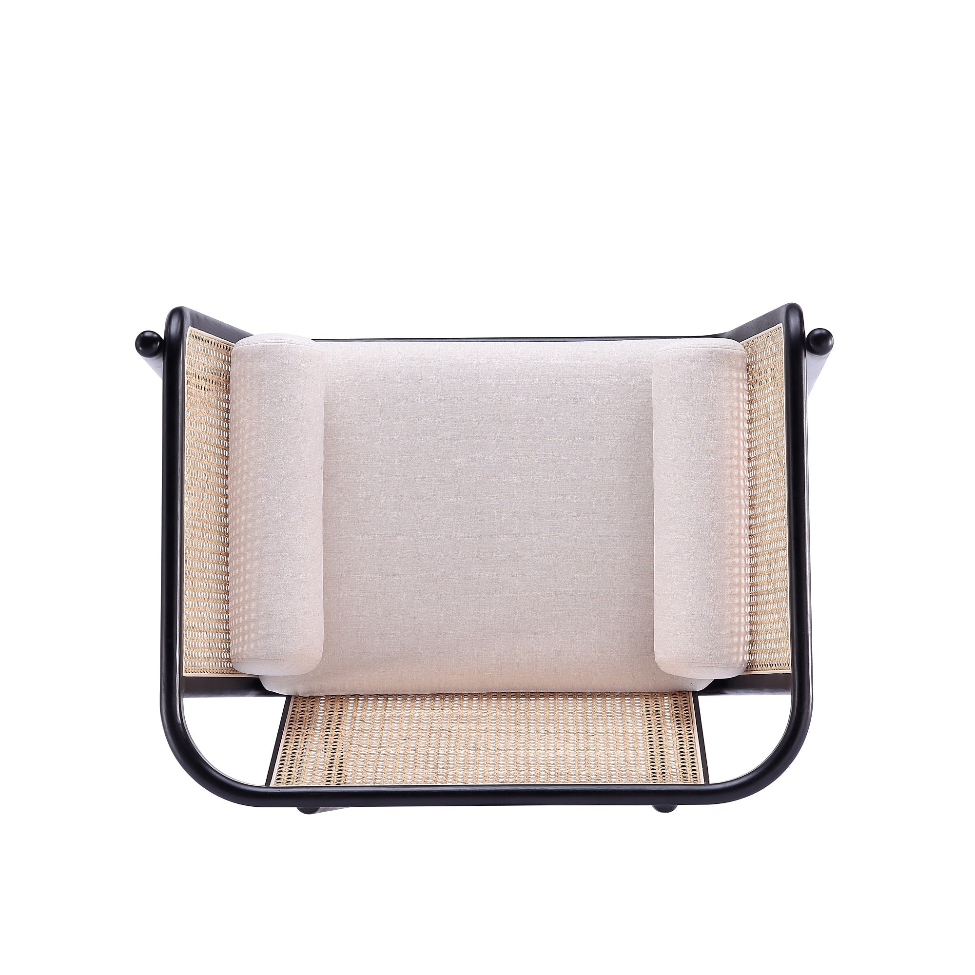Versailles Accent Chair in Black, Natural Cane and Cream - Image 8